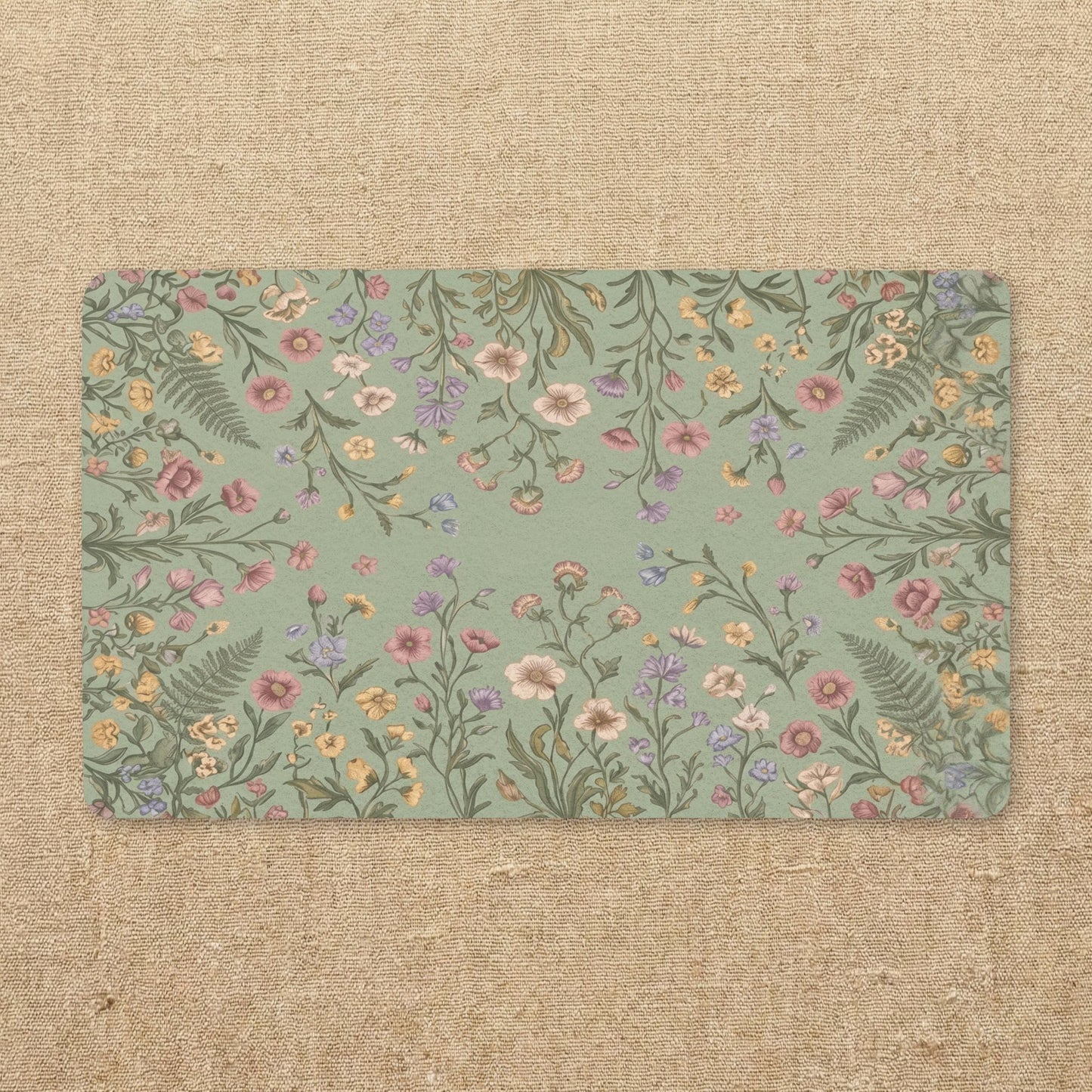 Wildflower Meadow Doormat | Floral Entry Rug, Botanical Porch Mat