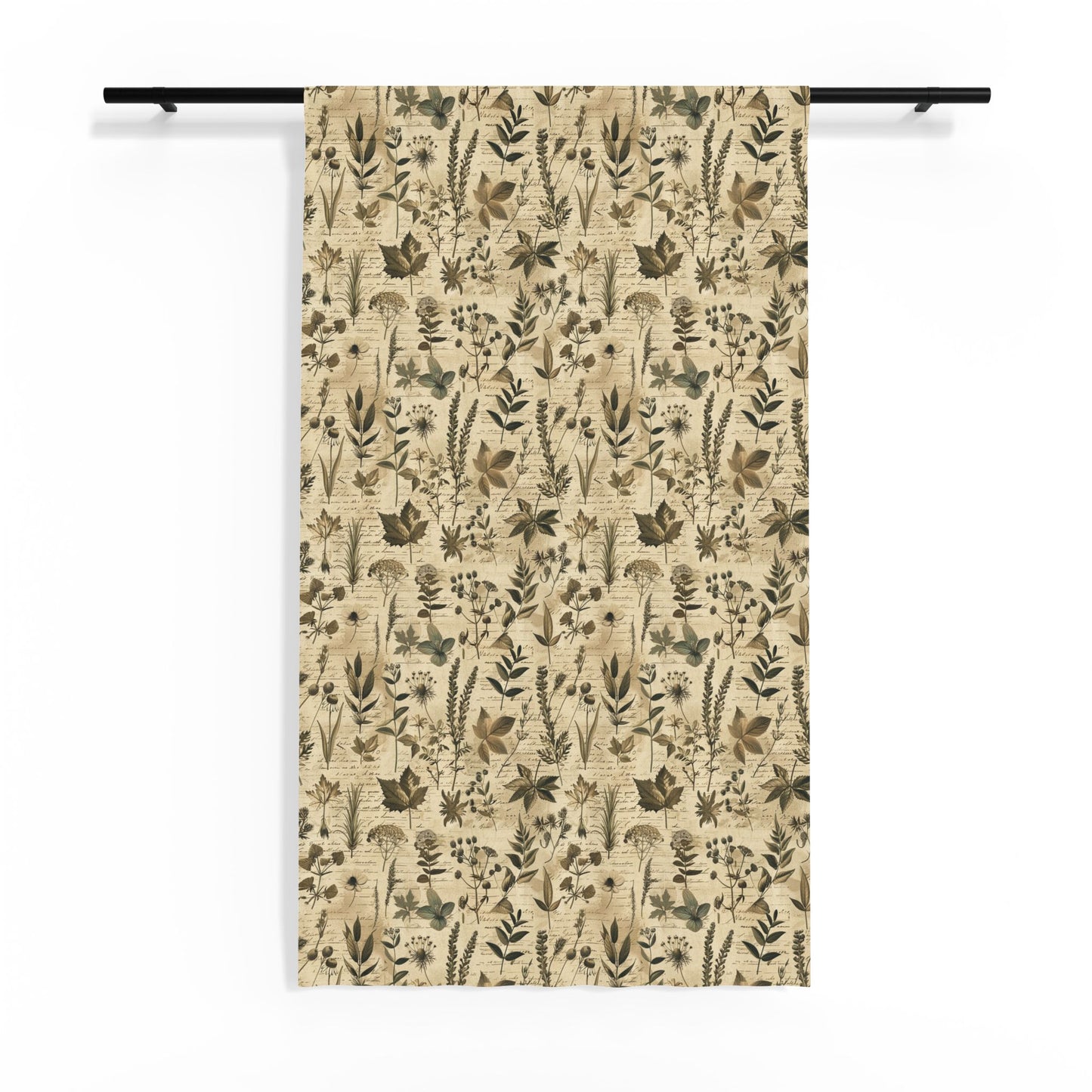 Neutral Botanical Pattern Sheer Curtain | Vintage Floral Window Panel