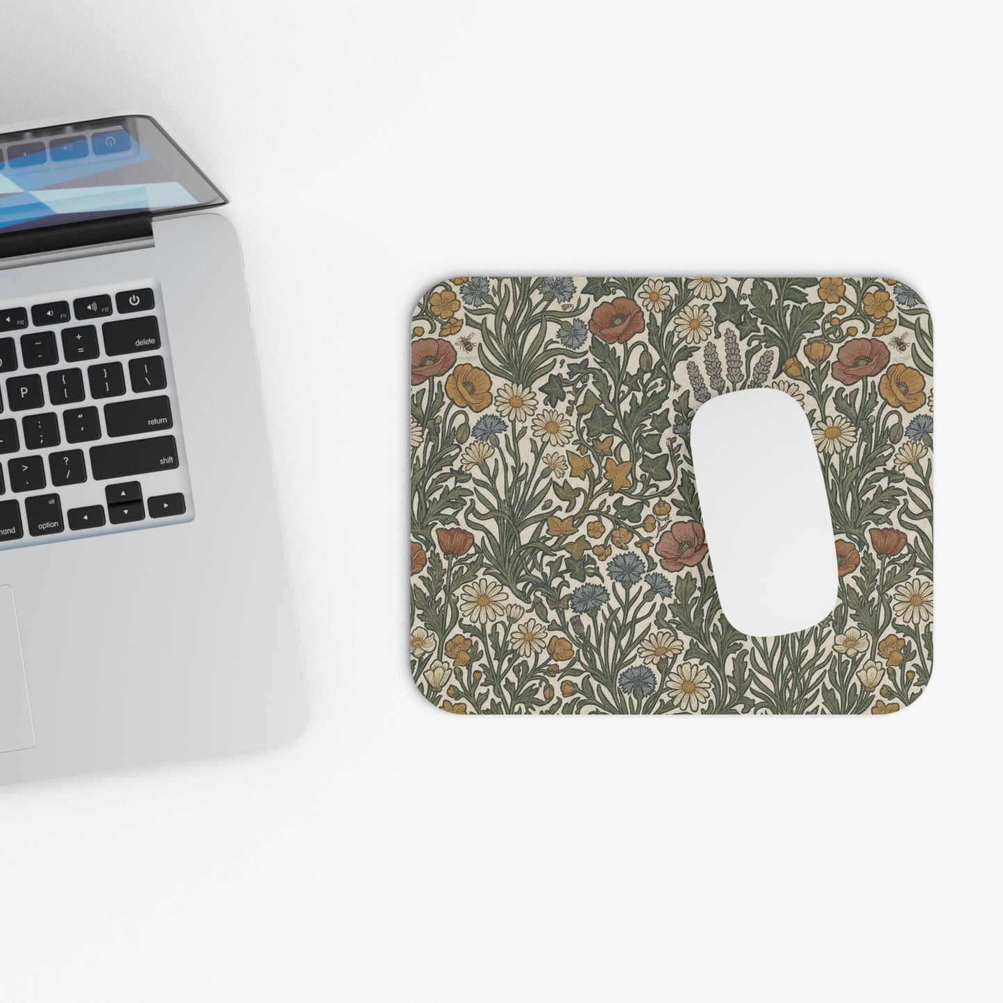 Wildflower Meadow Mouse Pad | Floral Poppy Daisy Botanical Pattern