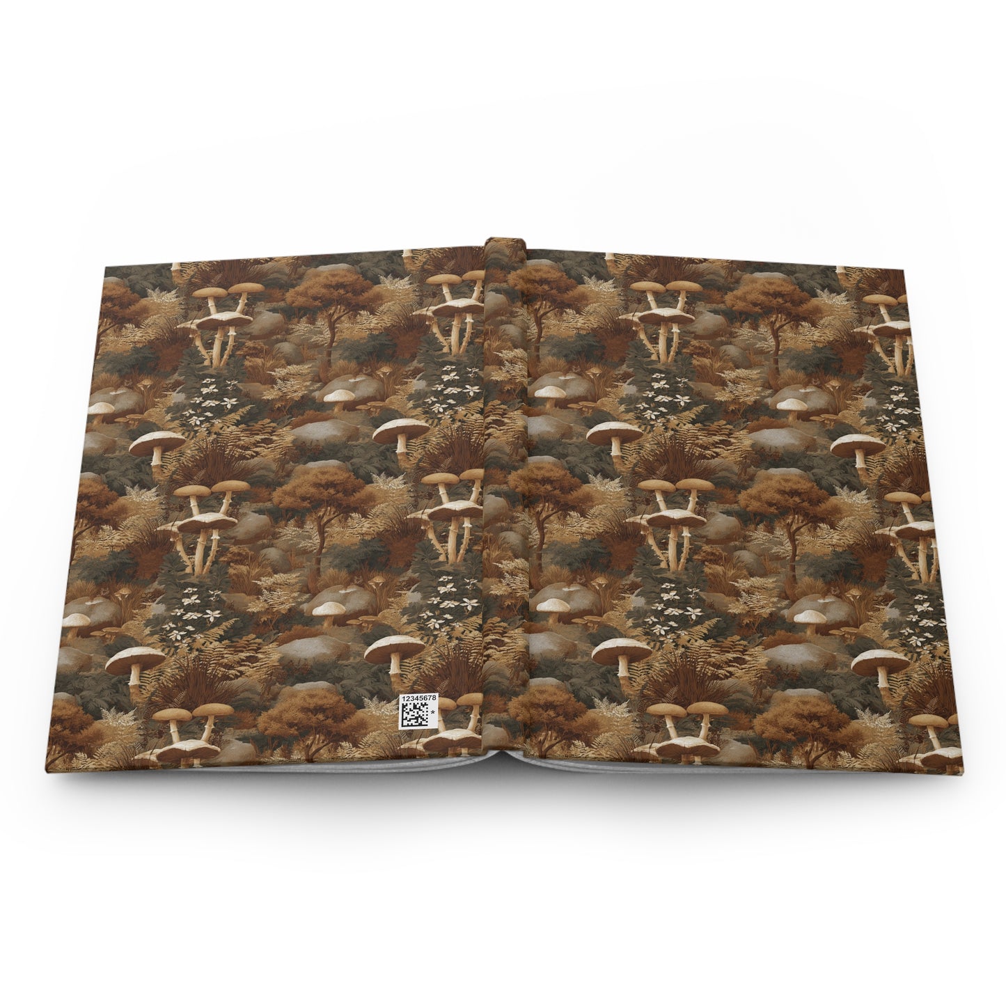 Mushroom Forest Hardcover Journal | Autumn Woodland Pattern