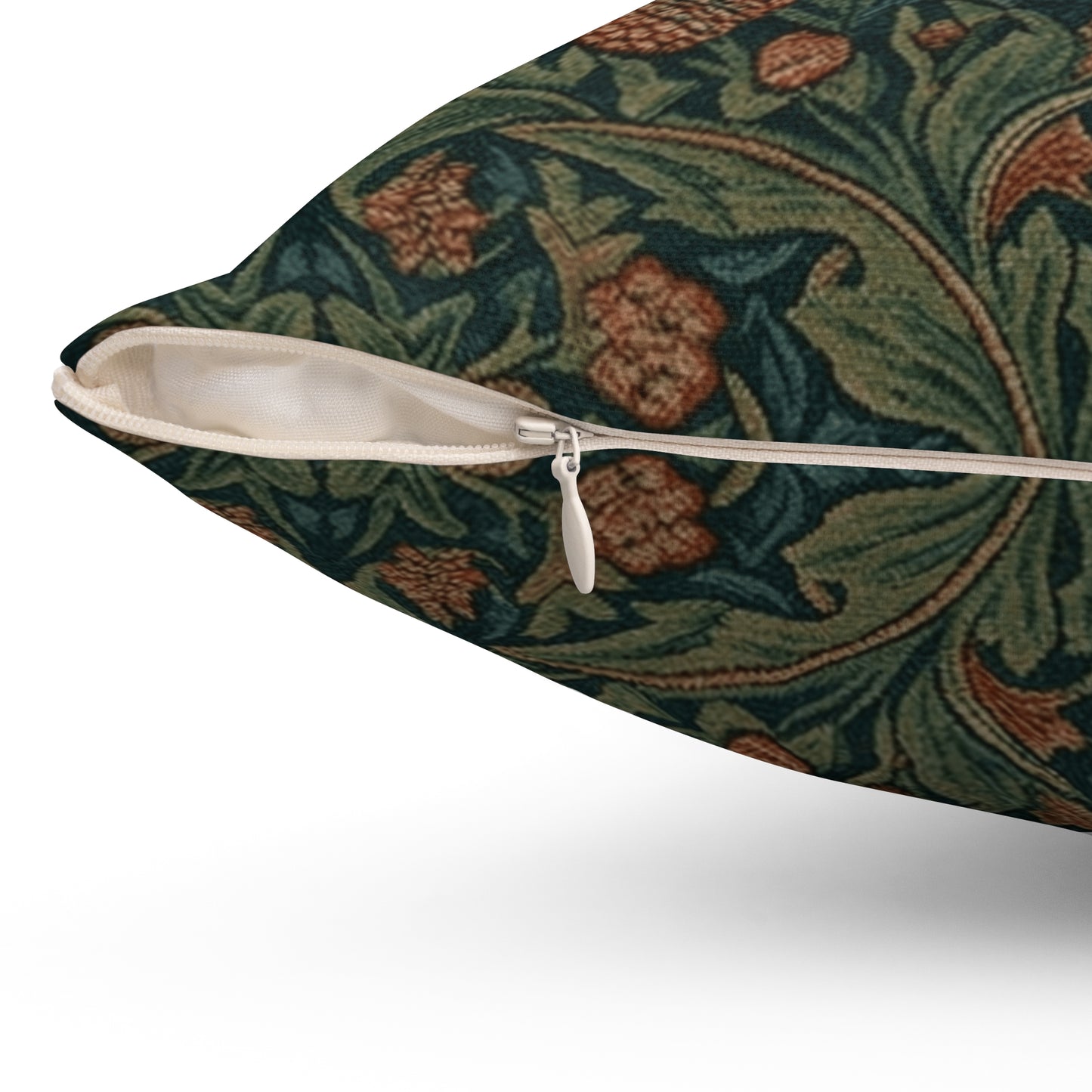 William Morris Style Floral Pattern Pillow | Botanical Throw Pillow