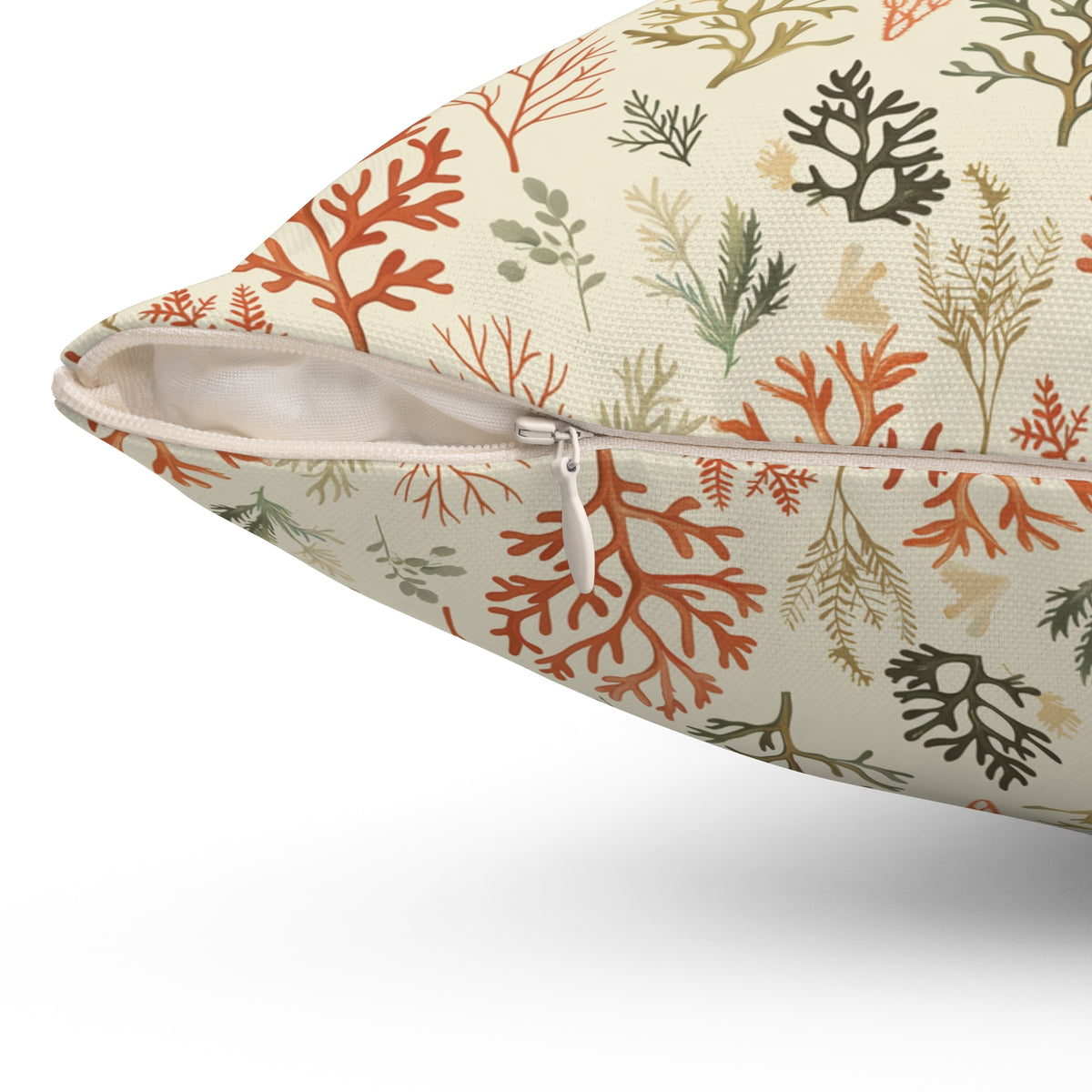 Coral Reef Pattern Pillow | Square Throw Pillow, Coastal Home Decor