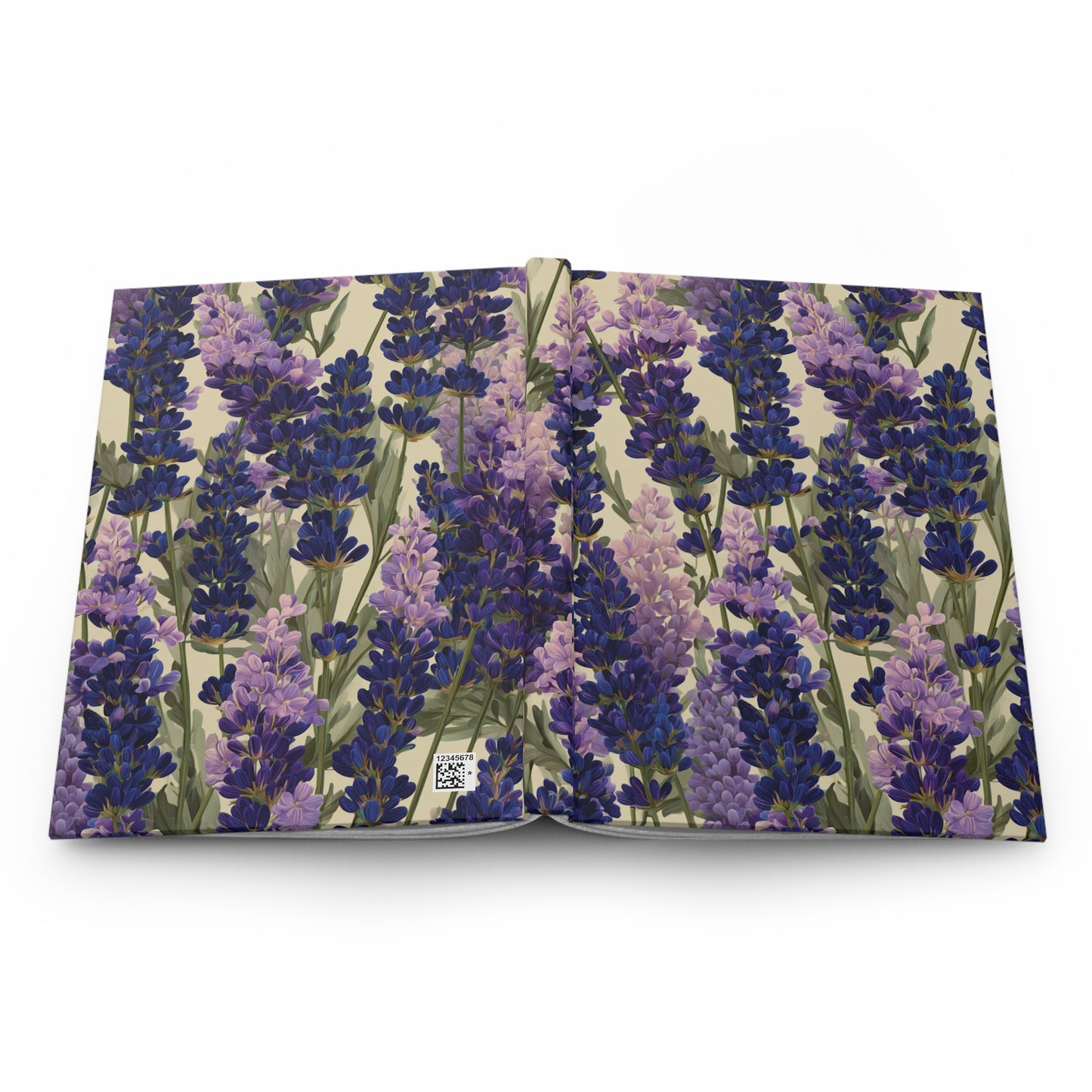 Lavender Floral Pattern Hardcover Journal | Matte Notebook, Botanical Notes