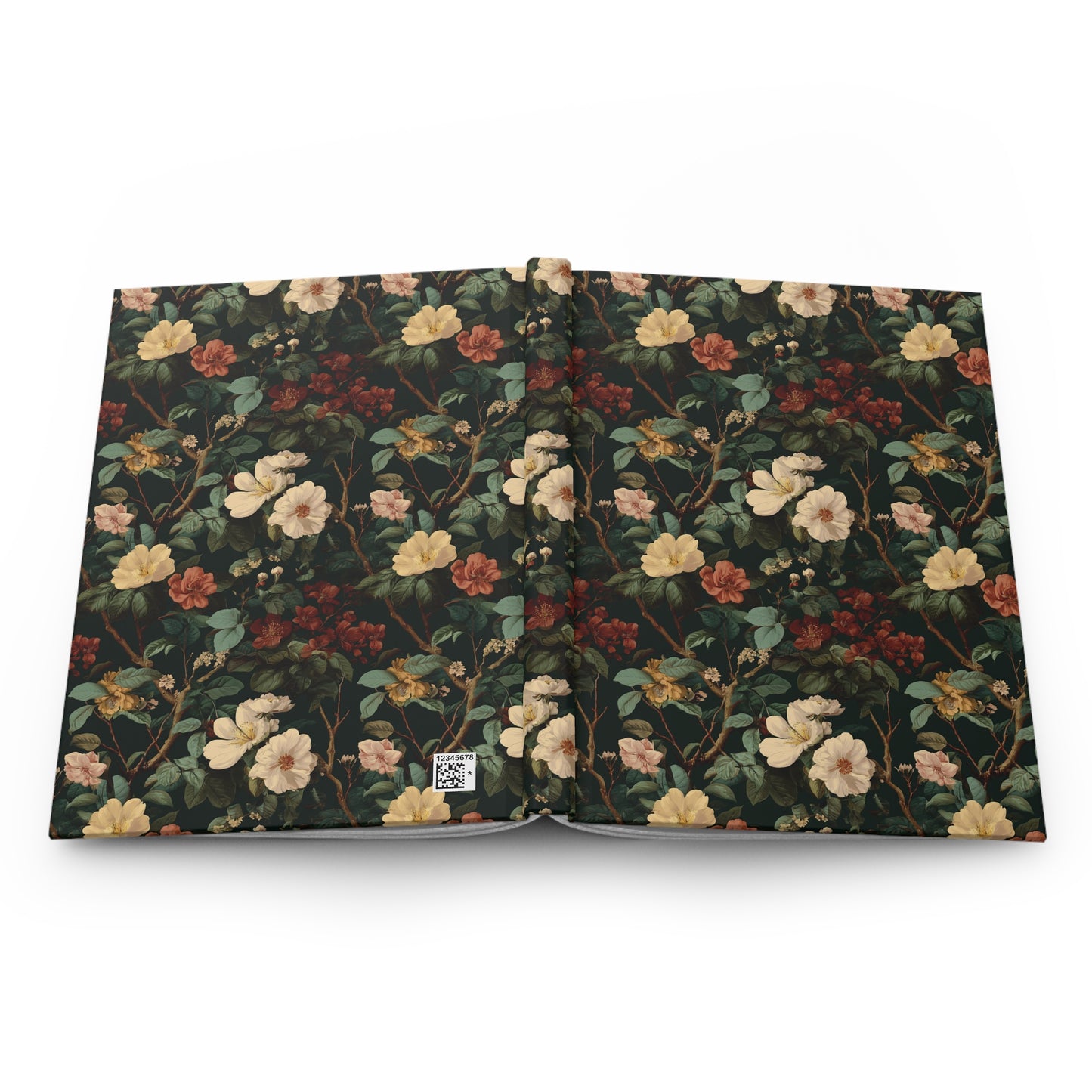 Vintage Floral Pattern Hardcover Journal | Botanical Notebook
