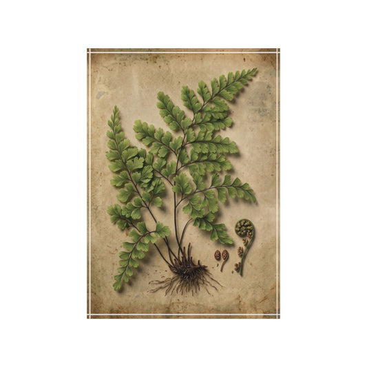 Vintage Botanical Fern Illustration Acrylic Photo Block | Woodland Wall Decor