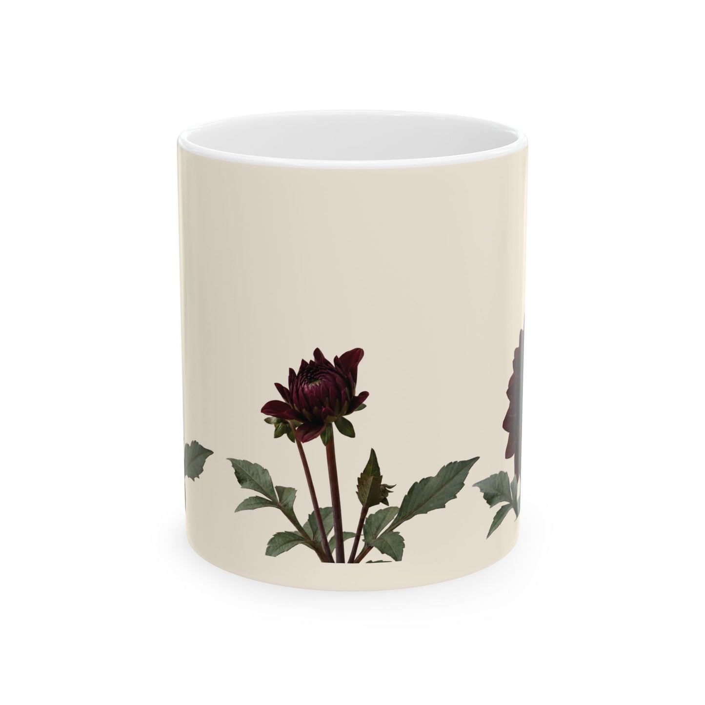 Dark Dahlia Karma Choc Floral Mug | Botanical Flower Ceramic Mug