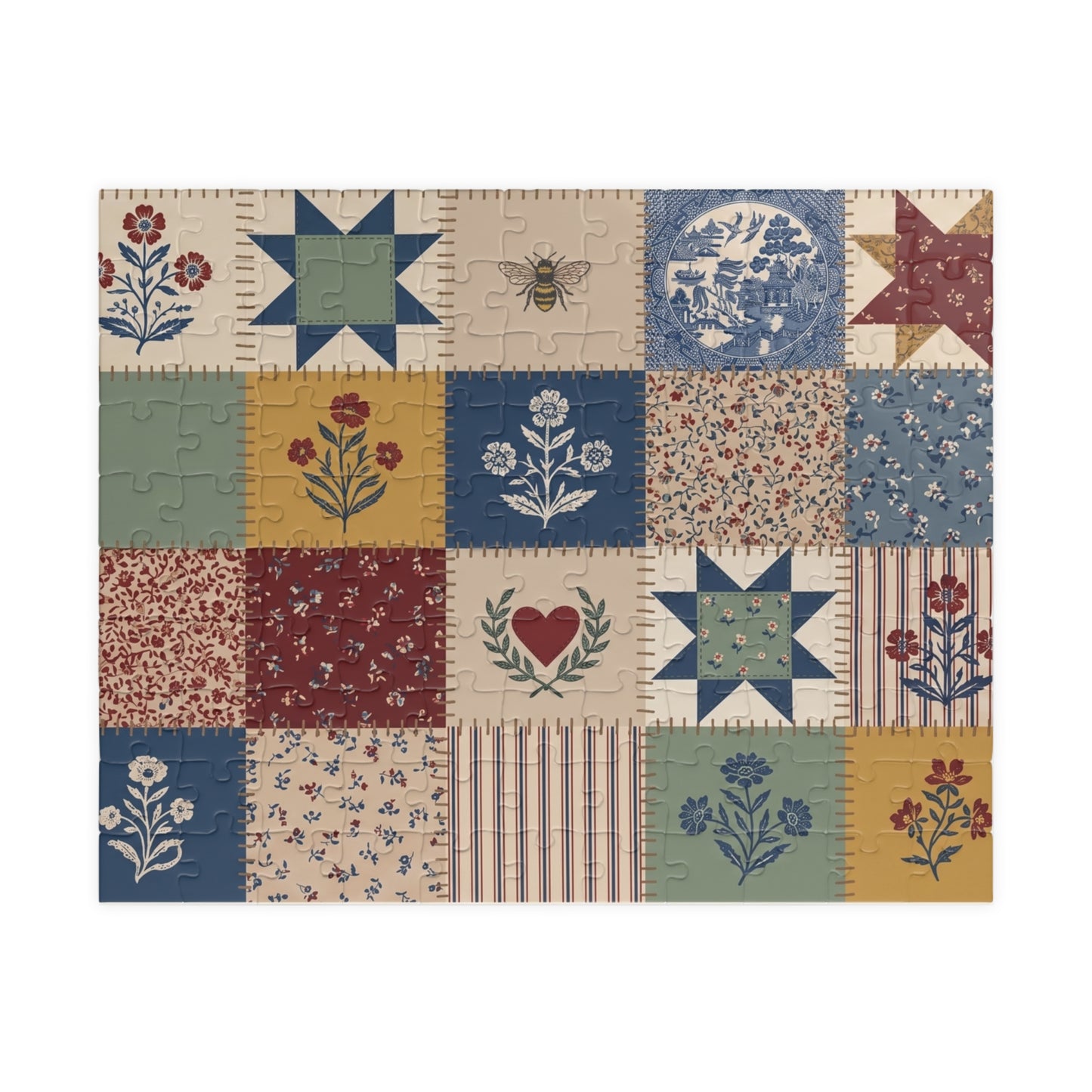 Vintage Quilt Pattern Puzzle | 110/252/520/1014-piece jigsaw