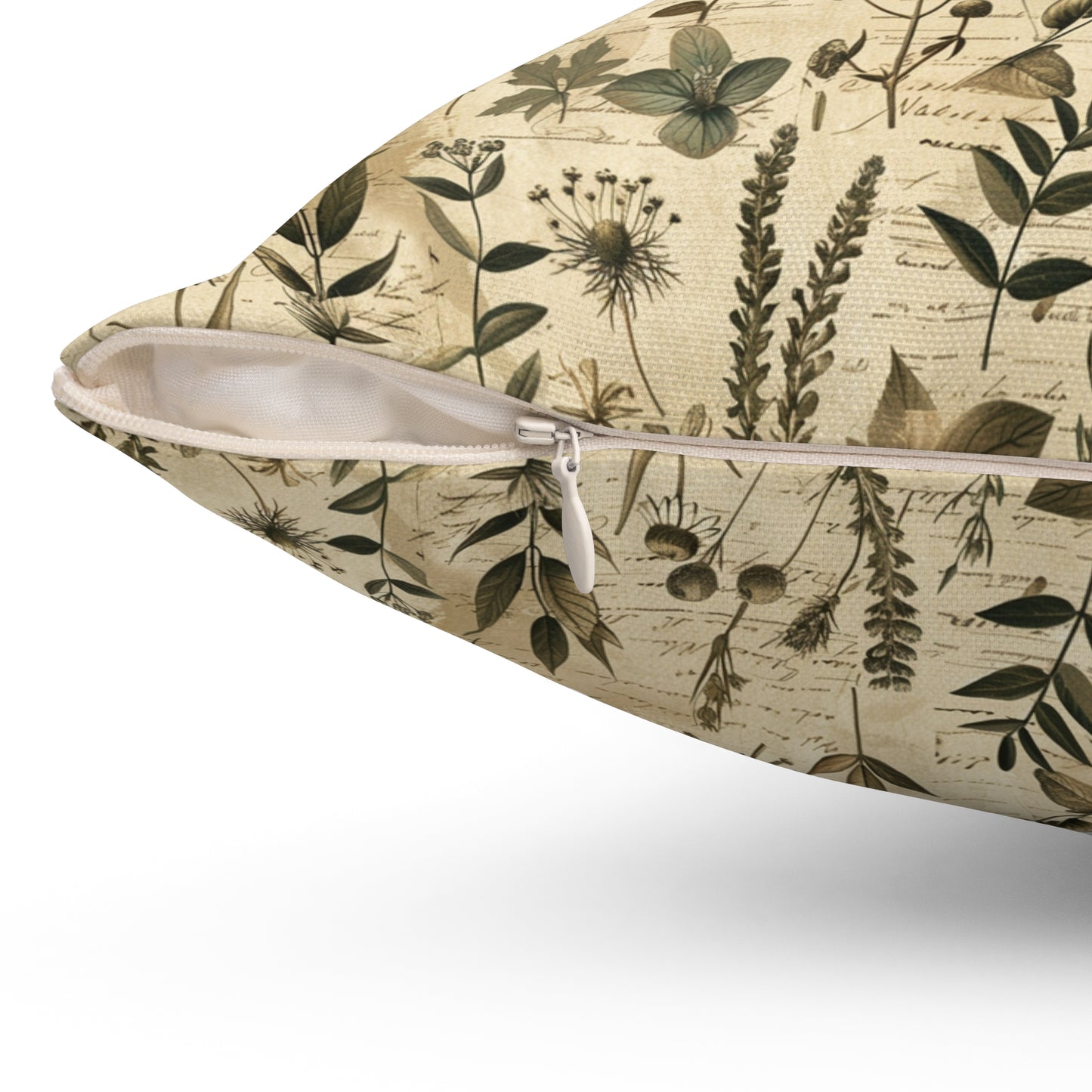 Vintage Botanical Pattern Pillow | Neutral Floral Accent Pillow