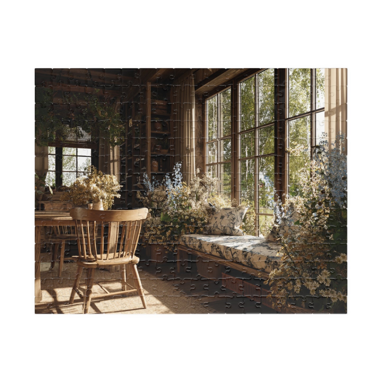 Sunlit Cozy Window Nook Puzzle | Vintage Cottage Interior 110-1014 pcs