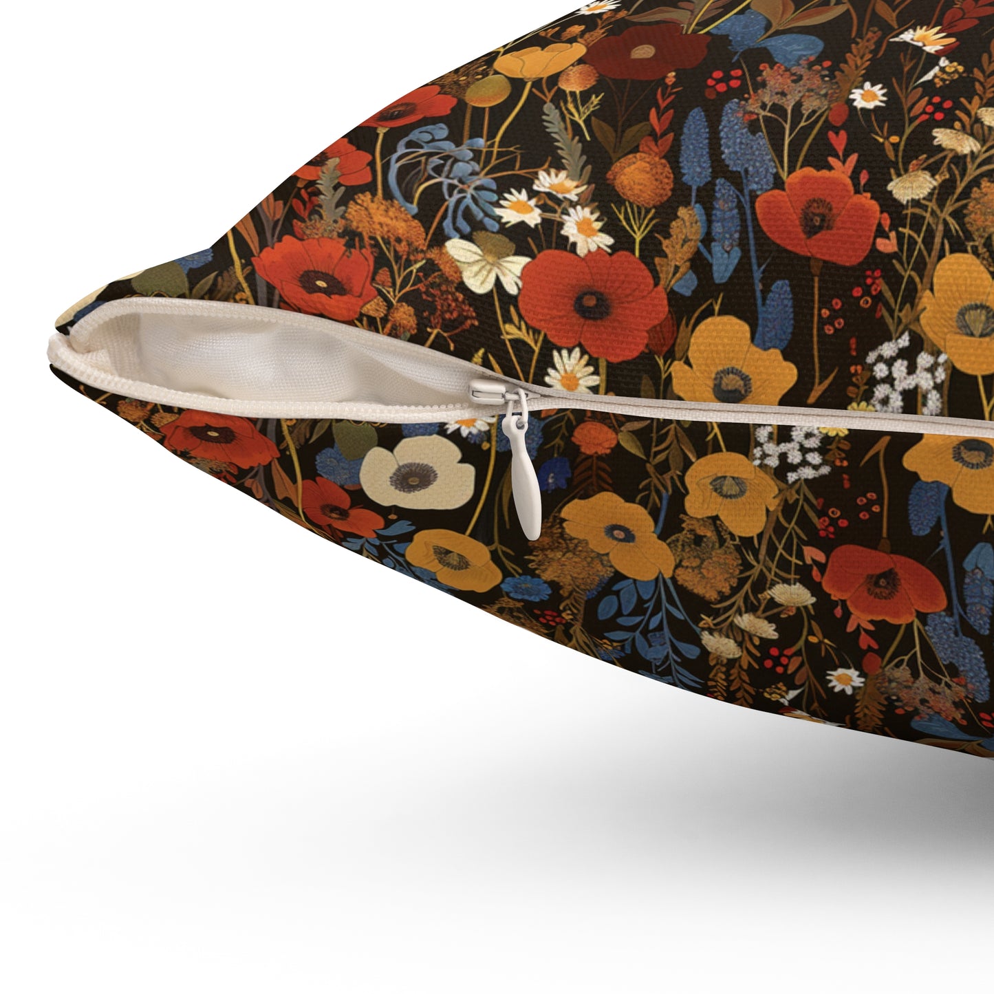 Autumn Wildflower Pattern Pillow | Square Pillow