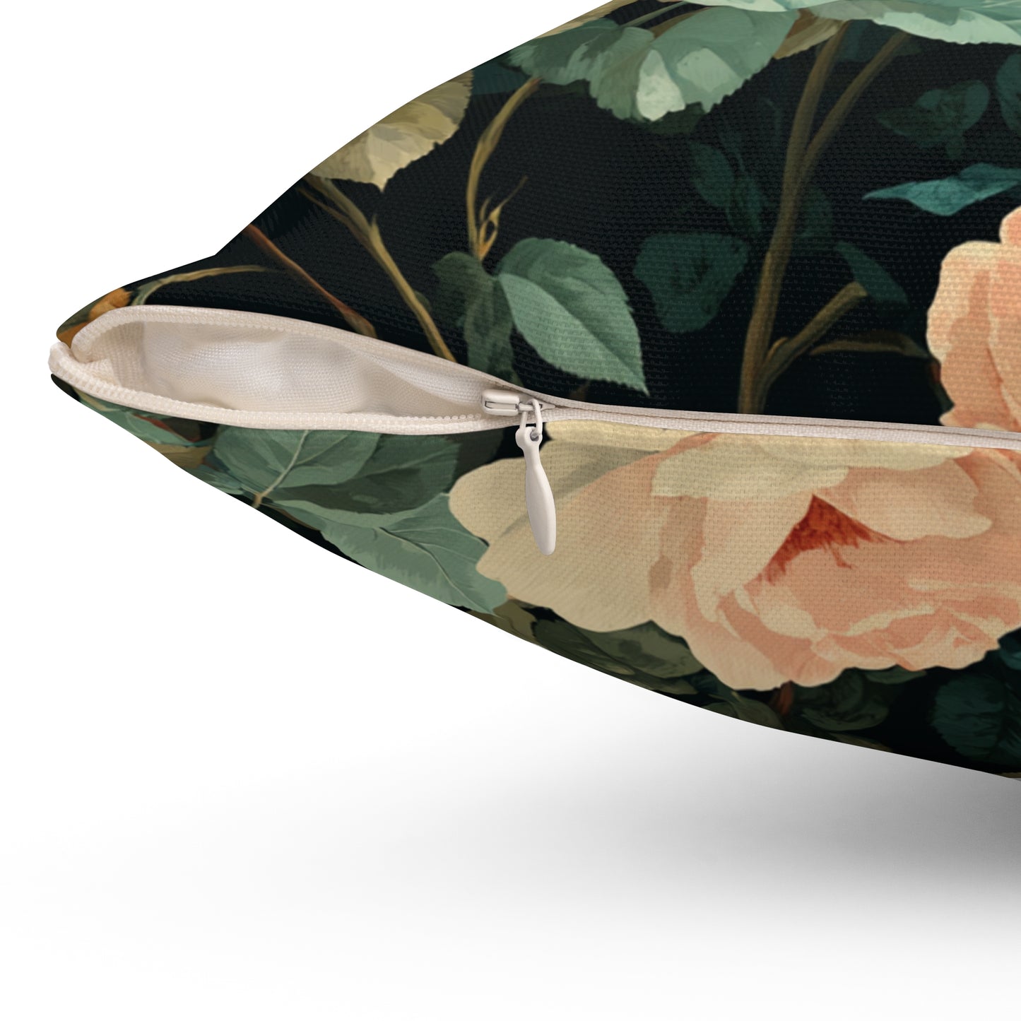 Vintage Floral Rose Bouquet Pillow | Dark Botanical Throw Pillow