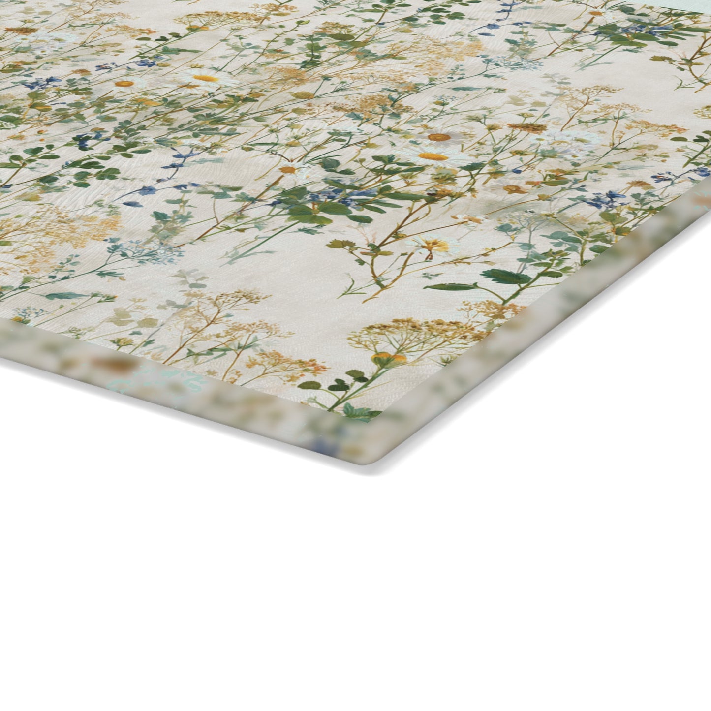 Wildflower Meadow Glass Cutting Board | Botanical Floral Kitchen Decor
