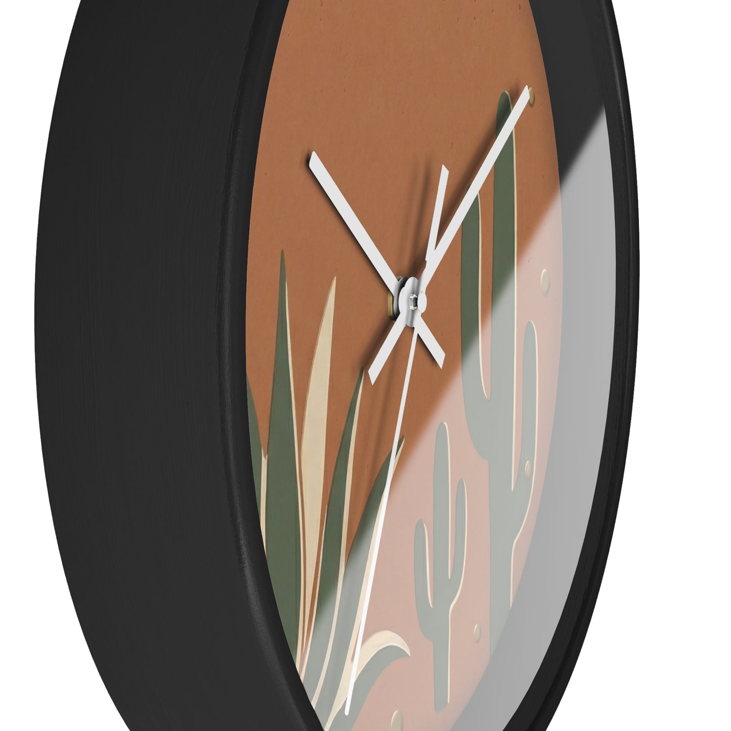 Desert Cactus Illustration Wall Clock | Terracotta Succulent Decor