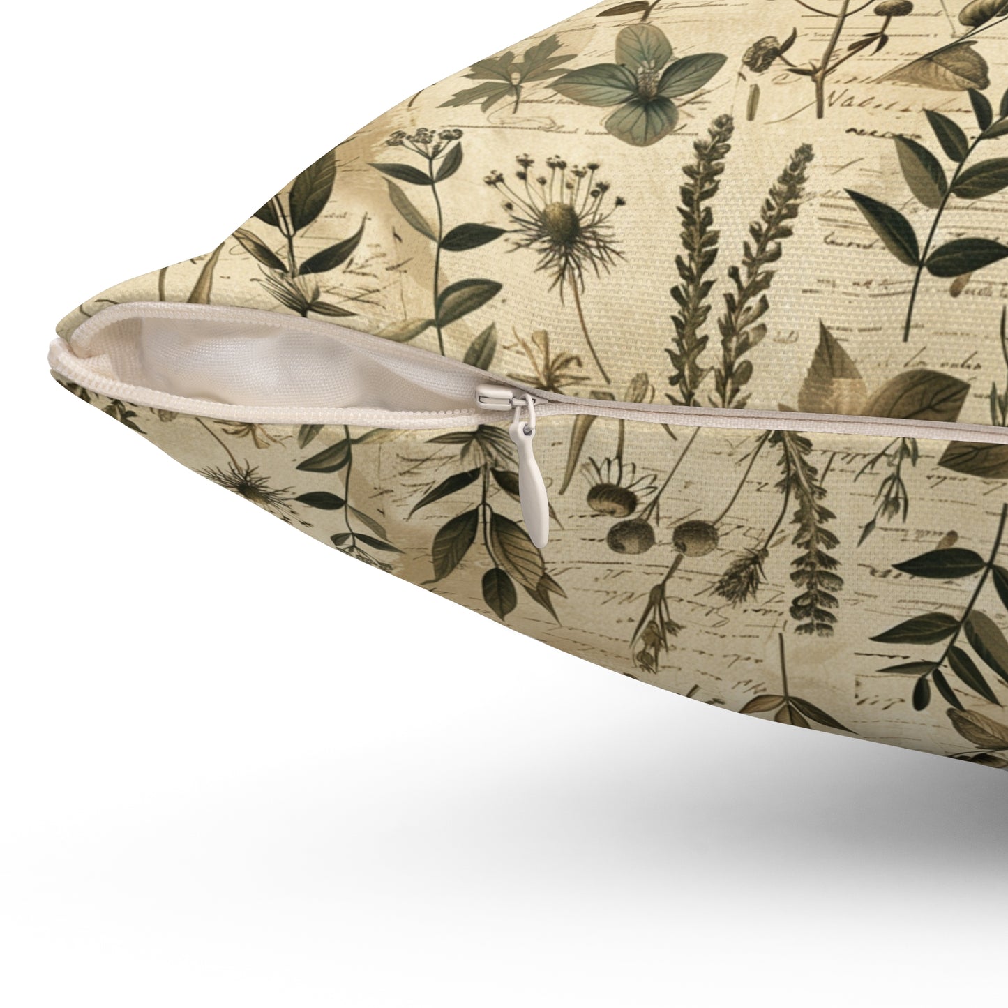 Vintage Botanical Pattern Pillow | Neutral Floral Accent Pillow