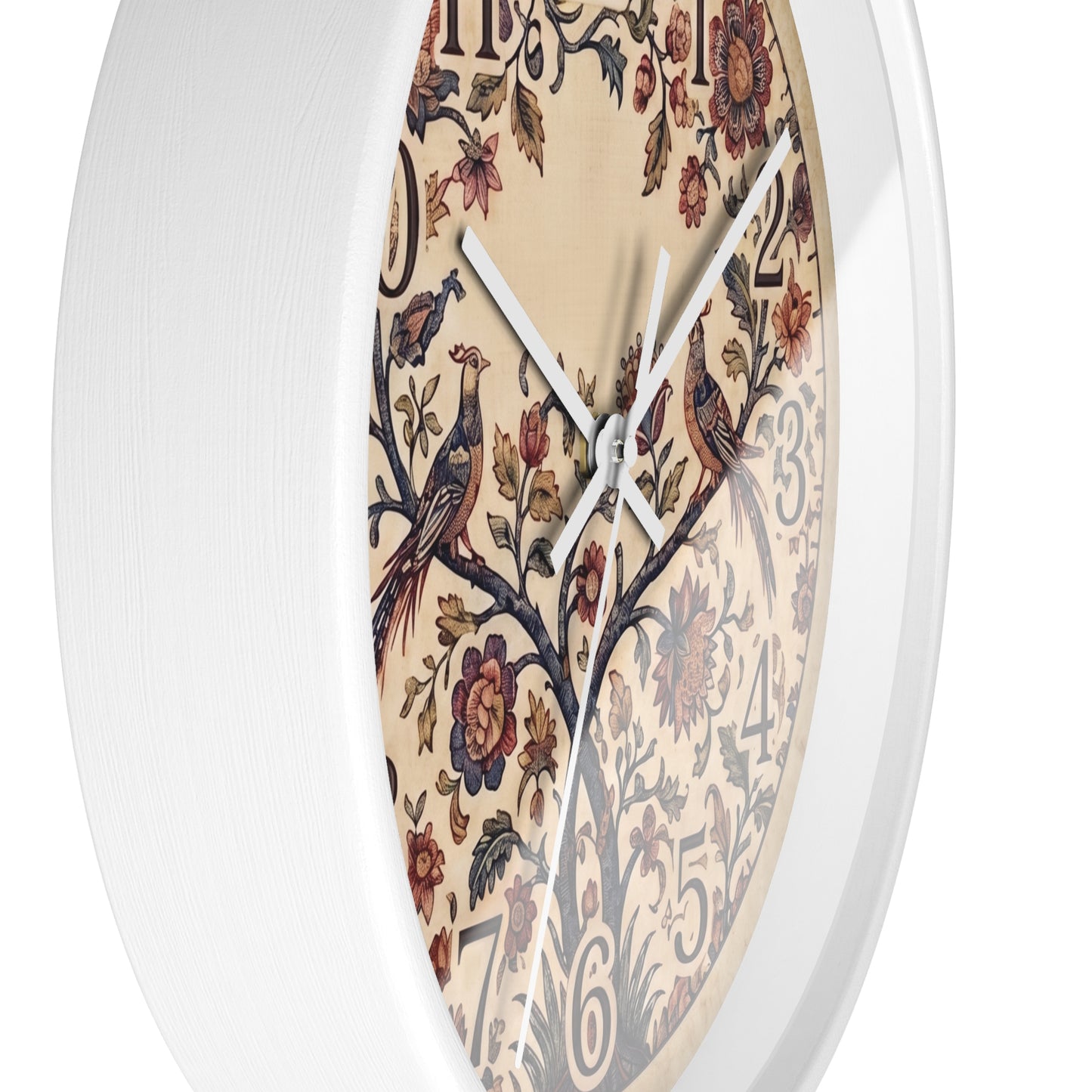 Vintage Palampore Floral Birds Wall Clock | Botanical Tree of Life Design
