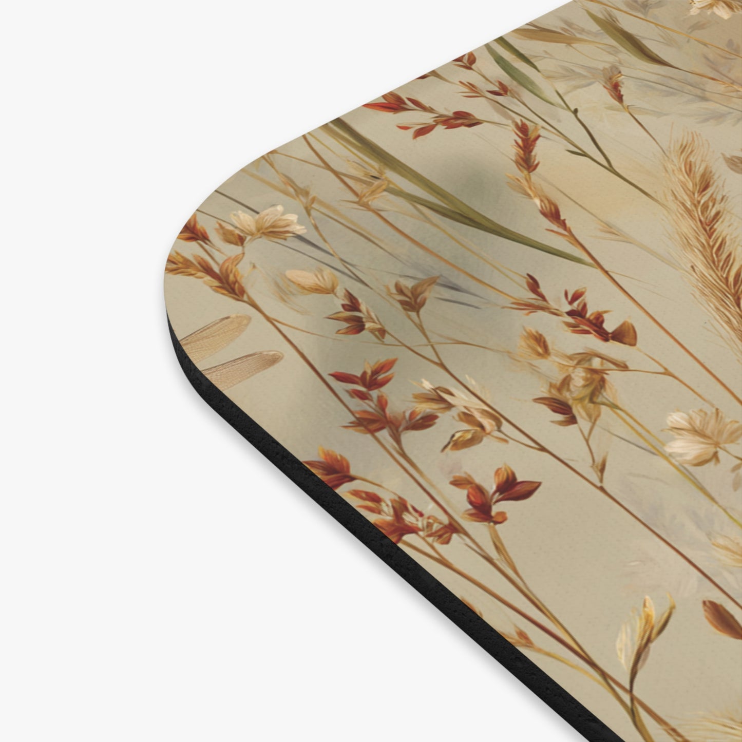 Wildflower Meadow Mouse Pad | Neutral Botanical Floral Desk Mat | Dragonfly Mouse Pad