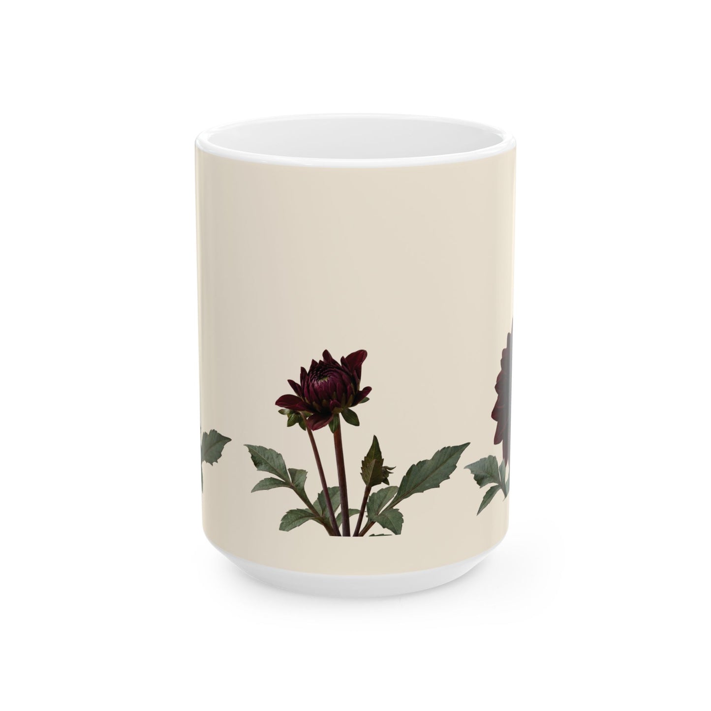 Dark Dahlia Karma Choc Floral Mug | Botanical Flower Ceramic Mug