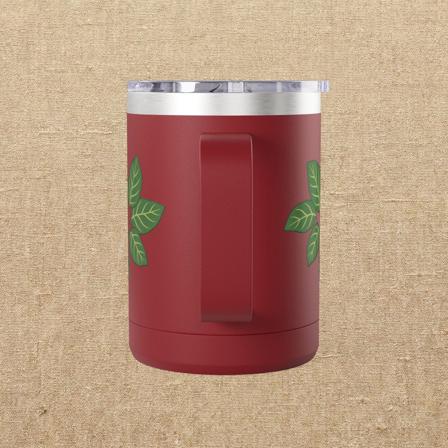 Green Leaves Plant Illustration Tumbler | 15oz Stainless Mug