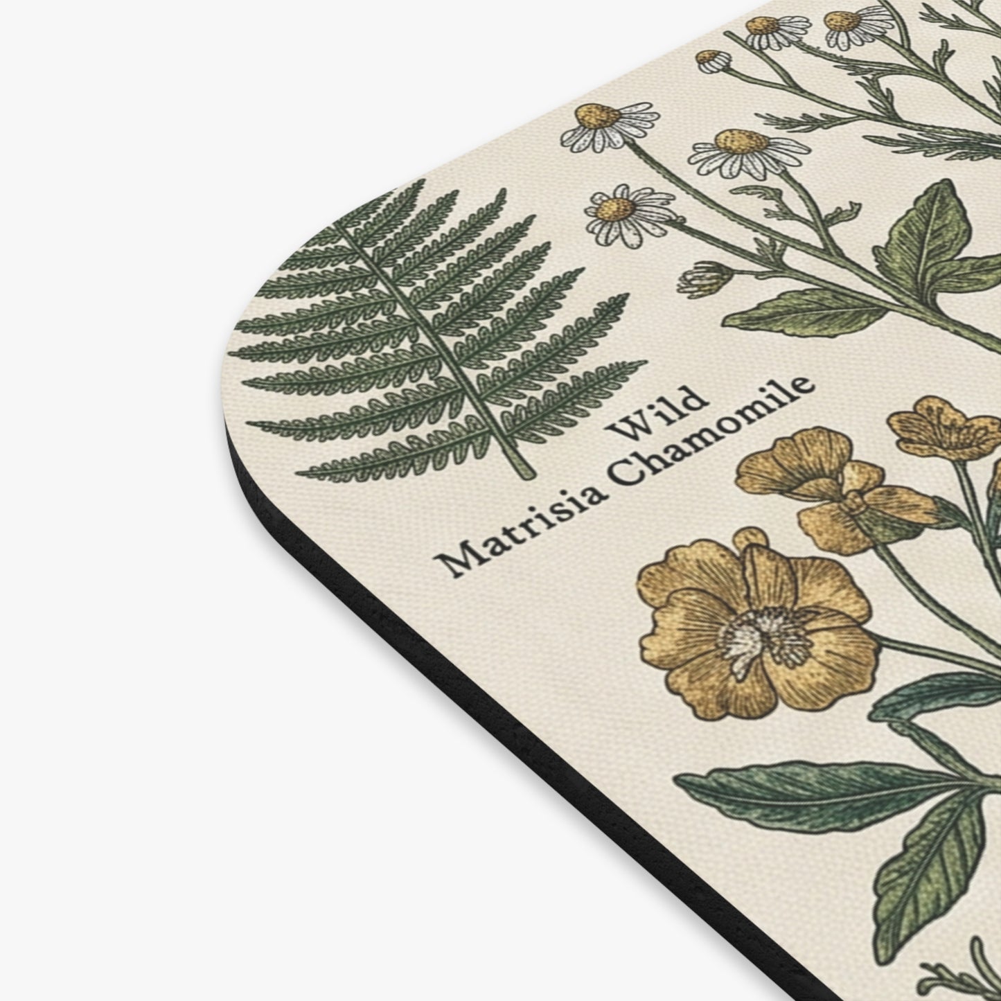 Botanical Wildflowers Mouse Pad | Vintage Floral Herbarium Illustration