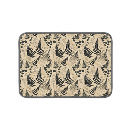 Vintage Fern Dish Drying Mat | Cottagecore Botanical Kitchen Mat | Dark Academia Forest Gift | Absorbent Countertop Microfiber Dish Mat