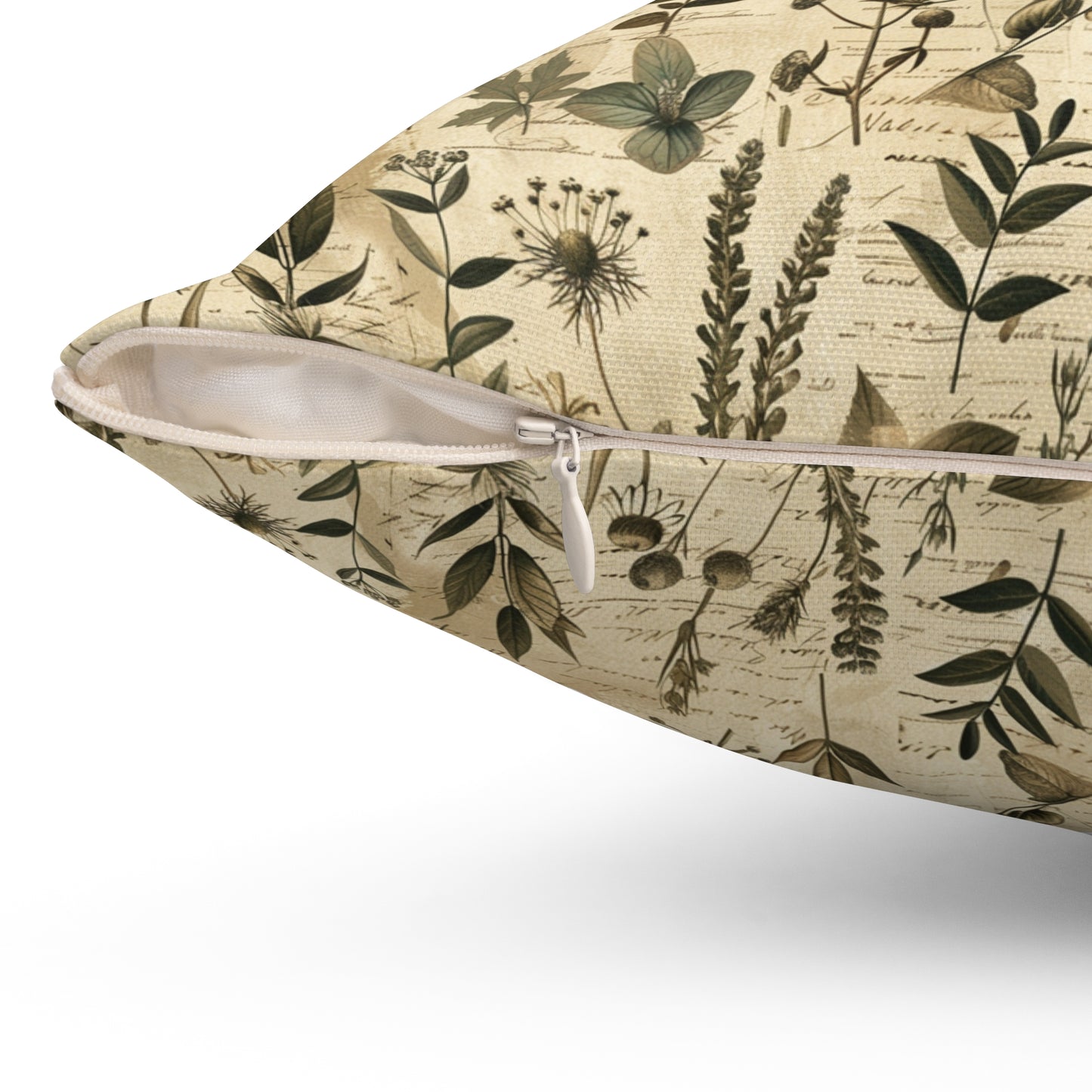 Vintage Botanical Pattern Pillow | Neutral Floral Accent Pillow