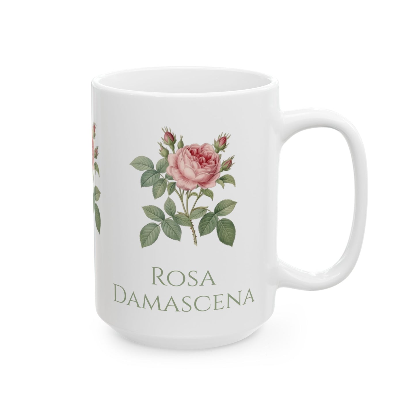 Customized Vintage Pink Rose Botanical Mug | Ceramic Mug