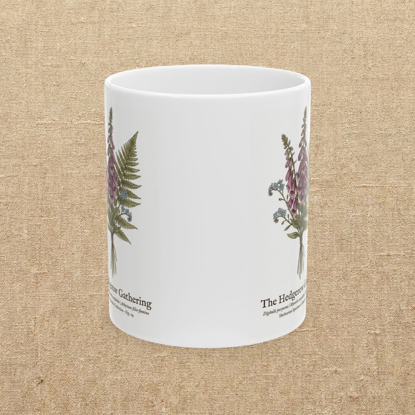 Foxglove Botanical Illustration Mug | Vintage Wildflower Ceramic Mug