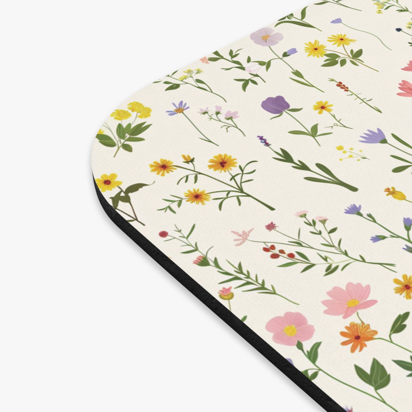 Wildflower Pattern Mouse Pad | Botanical Floral Desk Accessory