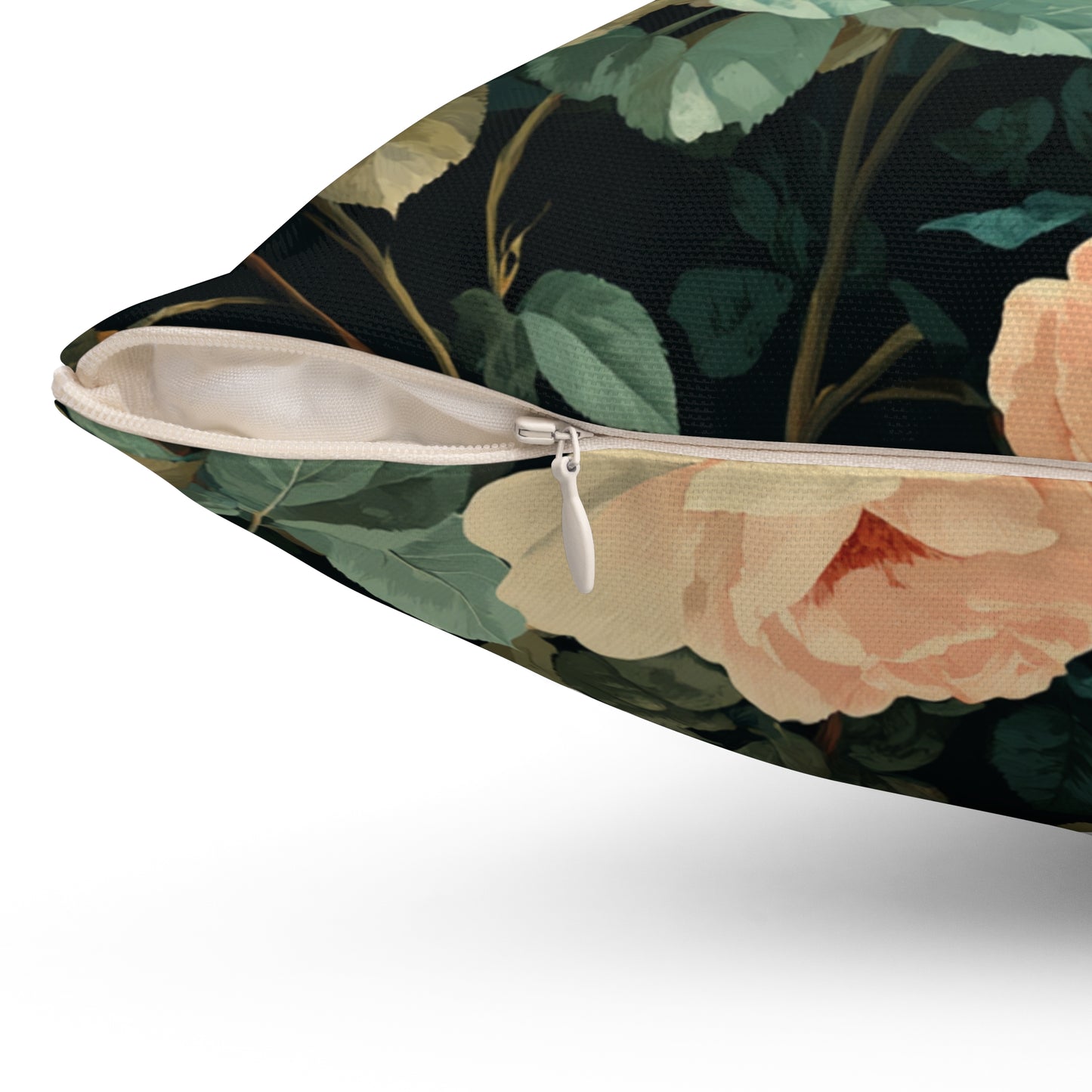 Vintage Floral Rose Bouquet Pillow | Dark Botanical Throw Pillow