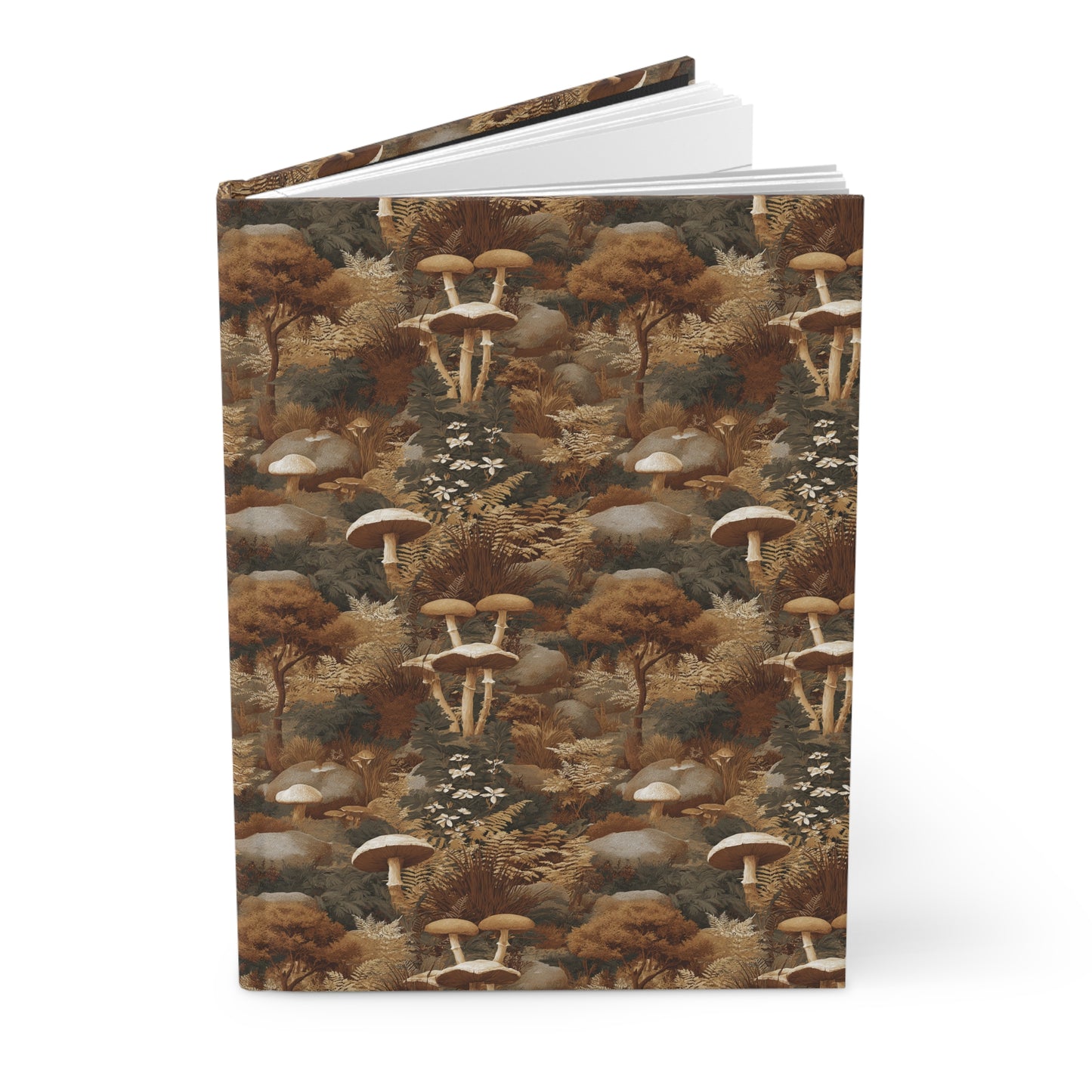 Mushroom Forest Hardcover Journal | Autumn Woodland Pattern