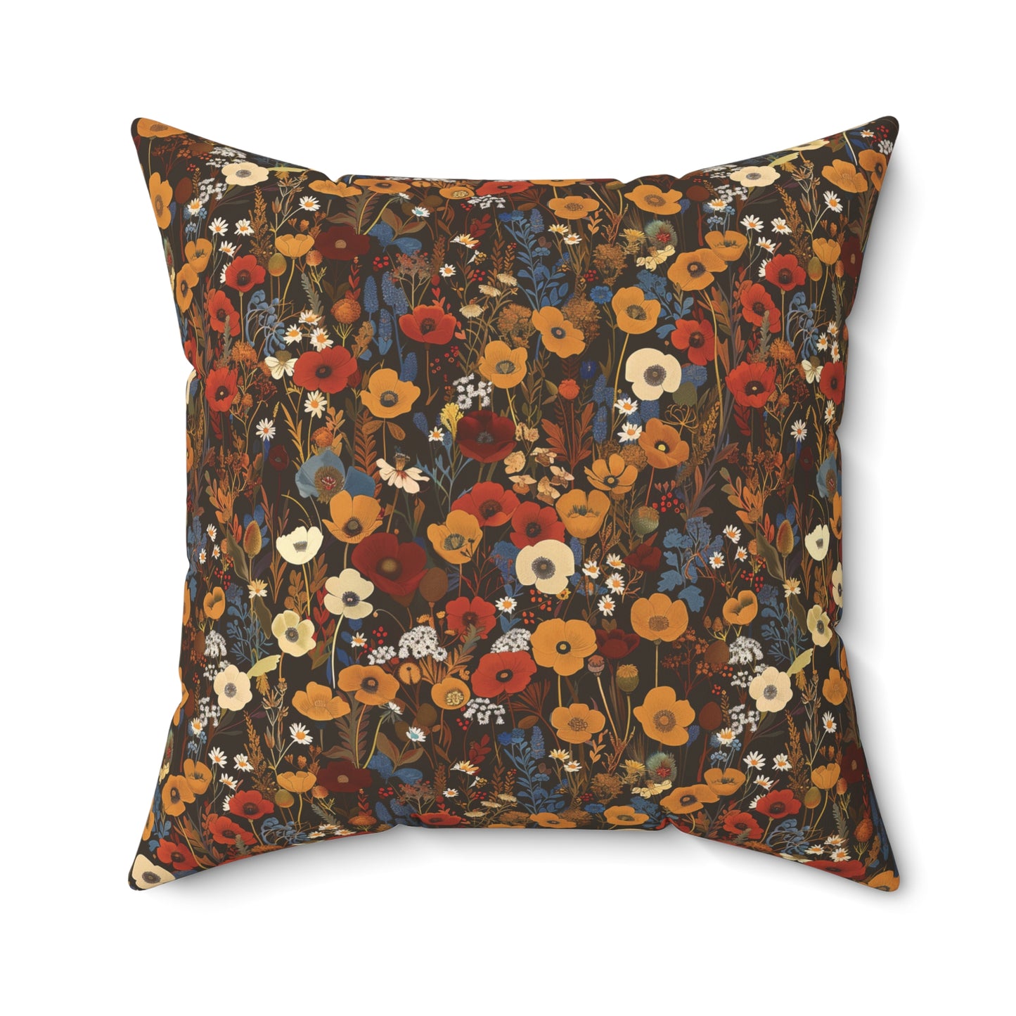 Autumn Wildflower Pattern Pillow | Square Pillow