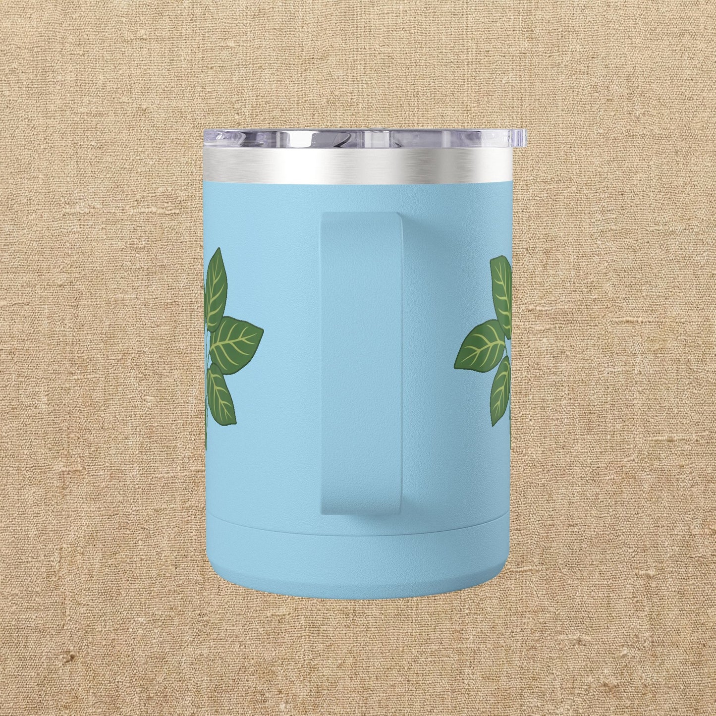 Green Leaves Plant Illustration Tumbler | 15oz Stainless Mug