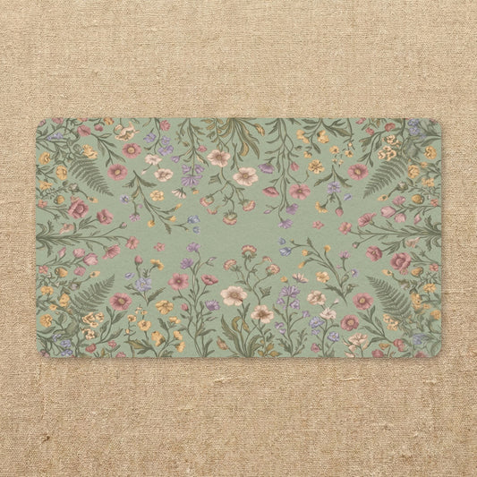 Wildflower Meadow Doormat | Floral Entry Rug, Botanical Porch Mat