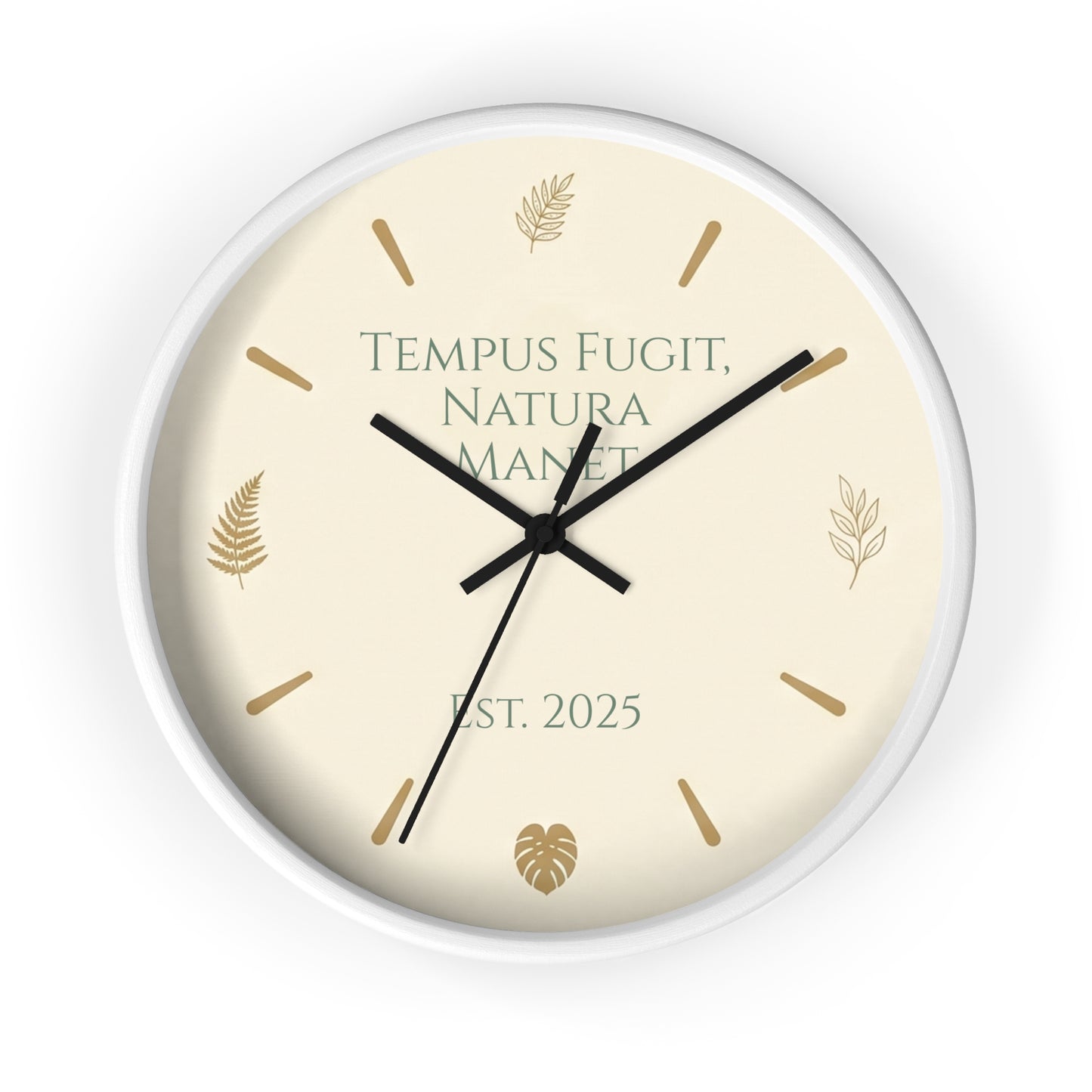 Custom Botanical Clock - Minimalist Fern Monstera Wall Decor - Personalized Timepiece