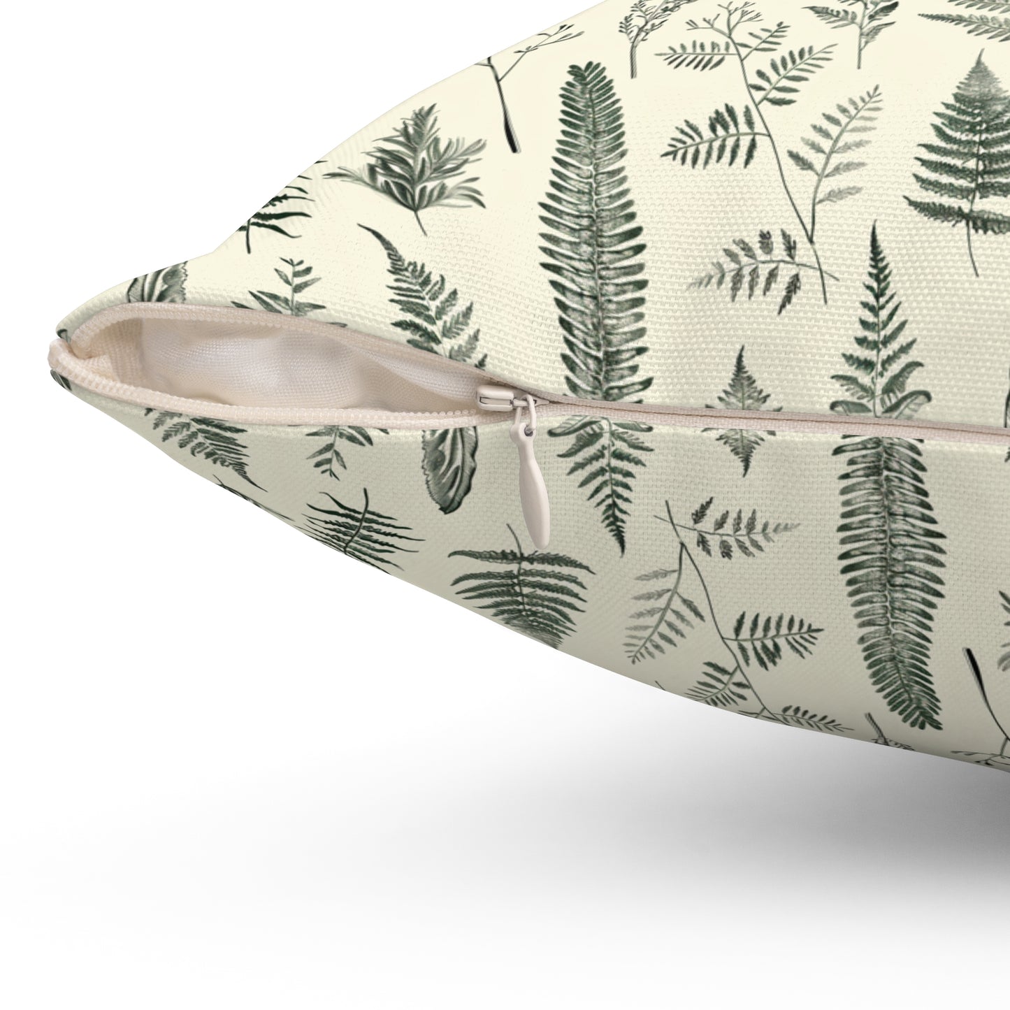 Fern Pattern Pillow | Botanical Leaf Print Square Pillow
