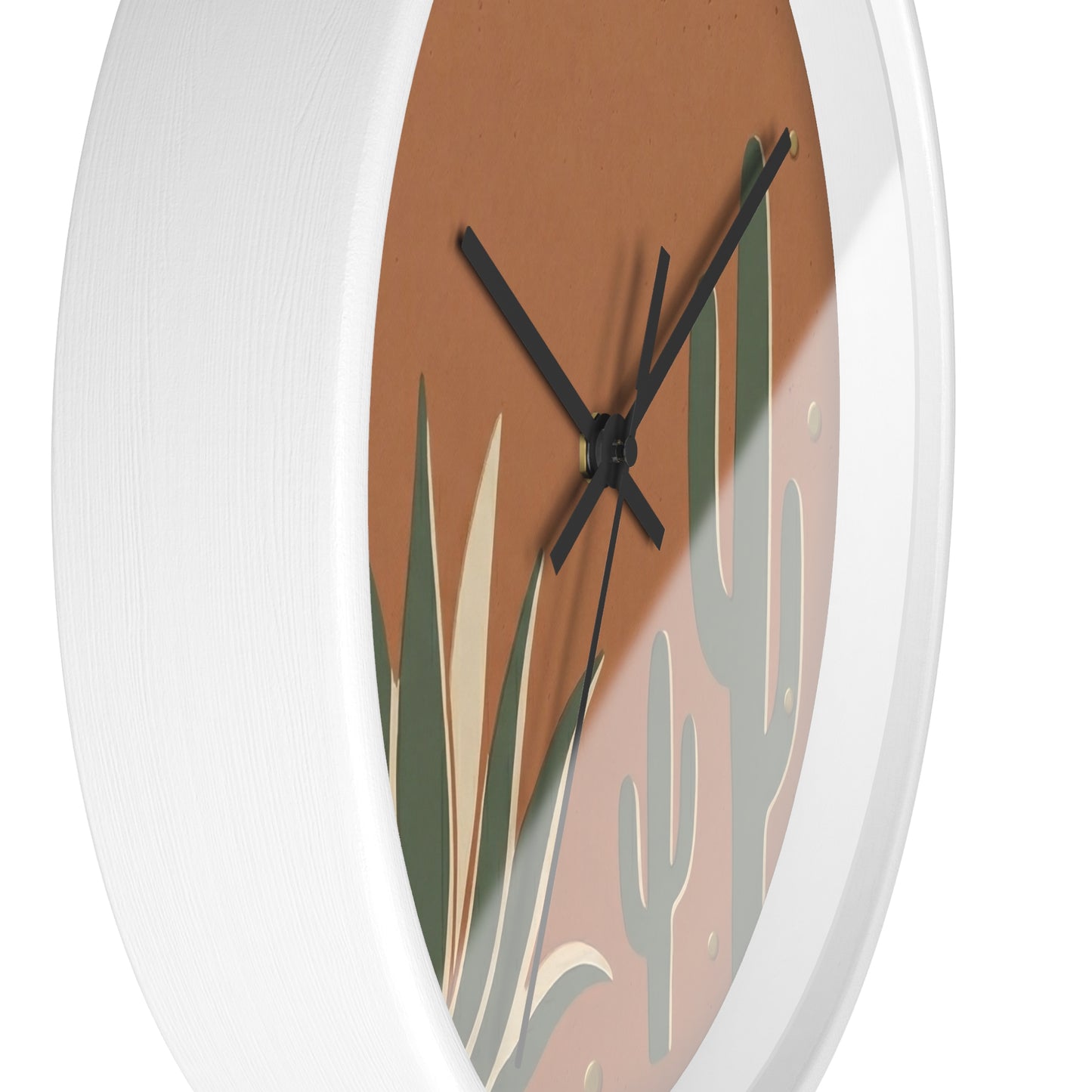 Desert Cactus Illustration Wall Clock | Terracotta Succulent Decor