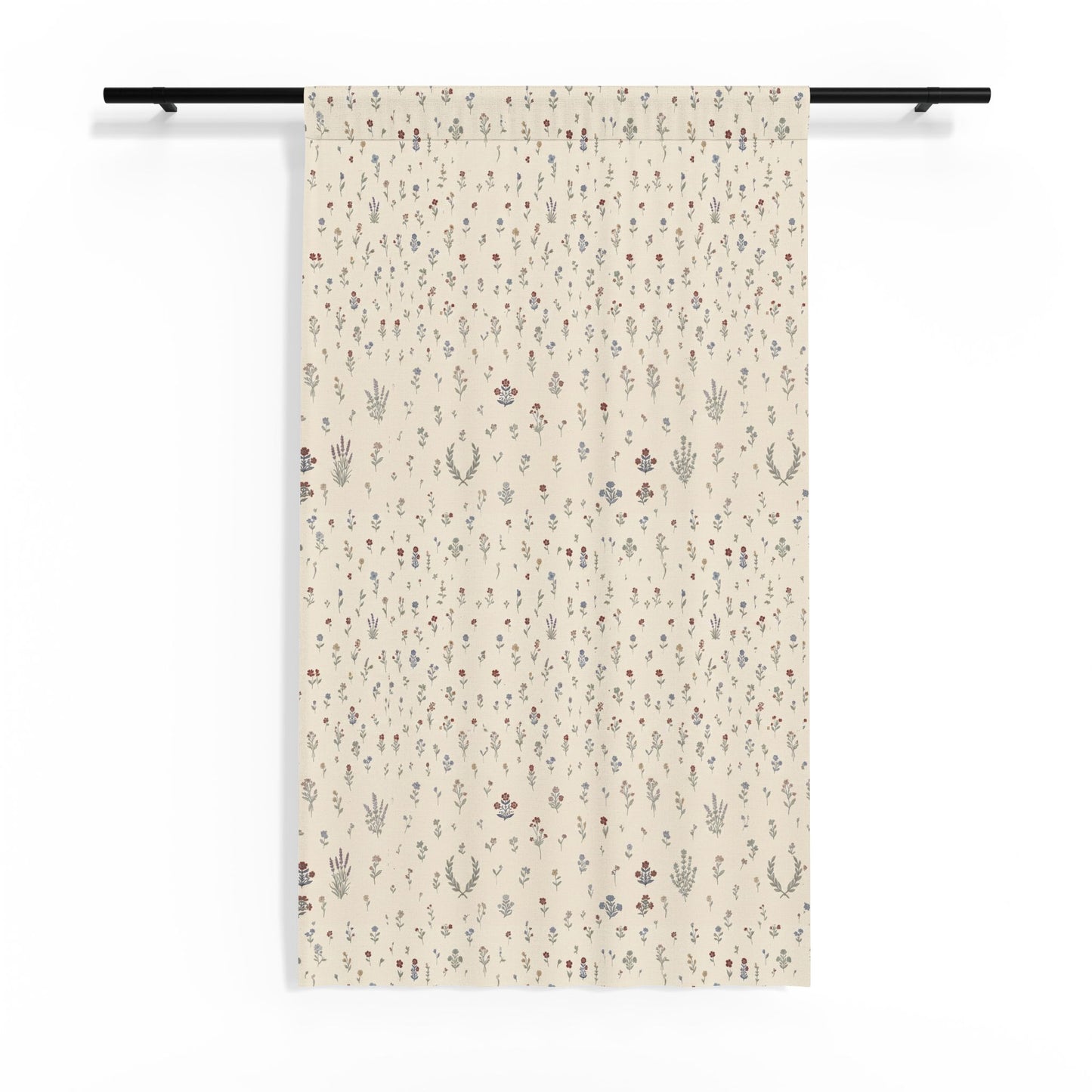 Delicate Wildflower Sheer Window Curtain | Botanical Ditsy Print, Neutral Sheer Panel