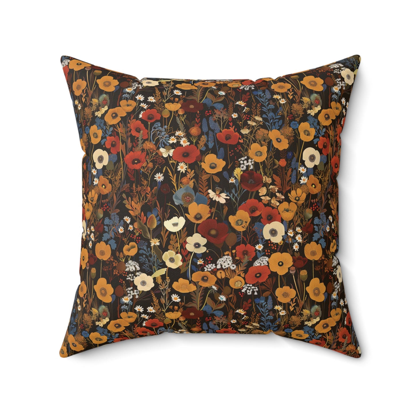 Autumn Wildflower Pattern Pillow | Square Pillow