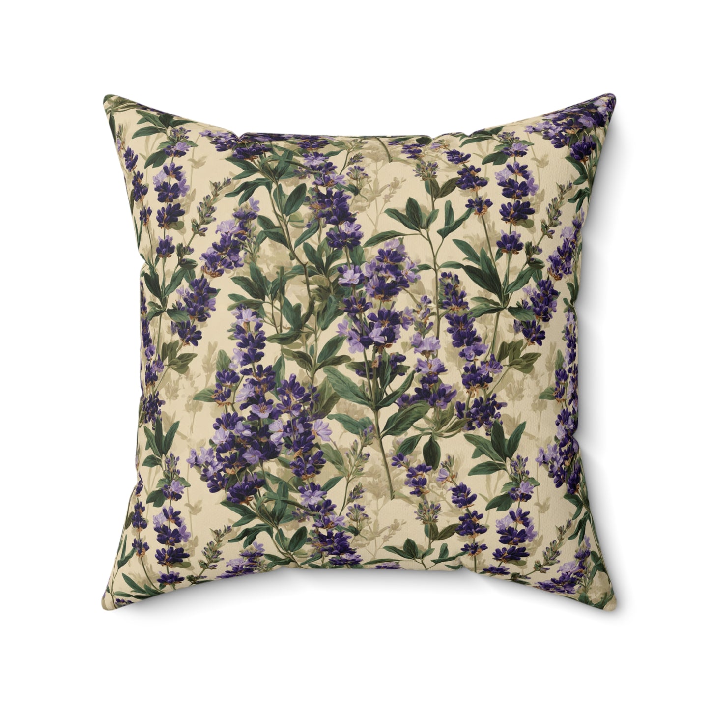 Lavender Sprigs Pillow | Botanical Floral Throw Pillow, Purple Garden Design