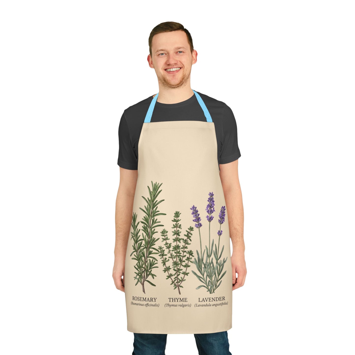 Rosemary Thyme Lavender Apron | Kitchen Herbs Illustration