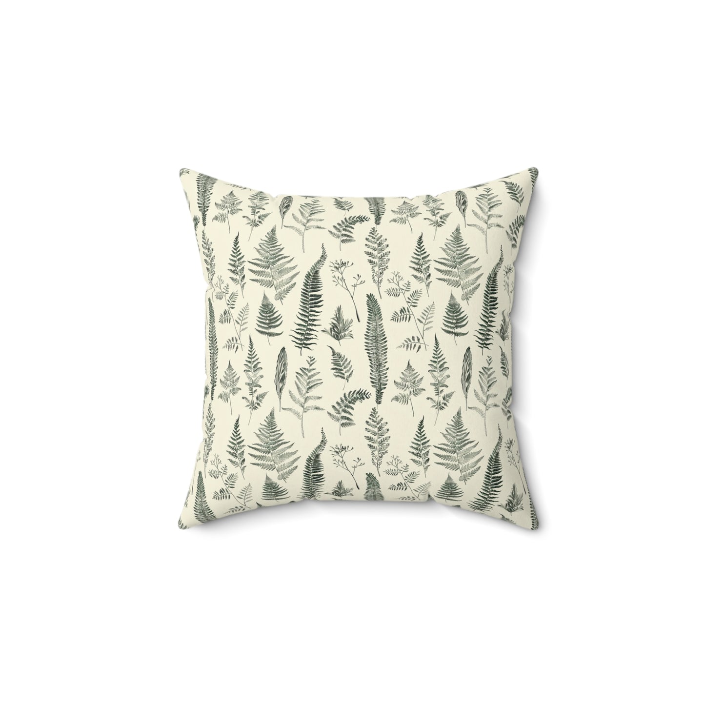Fern Pattern Pillow | Botanical Leaf Print Square Pillow