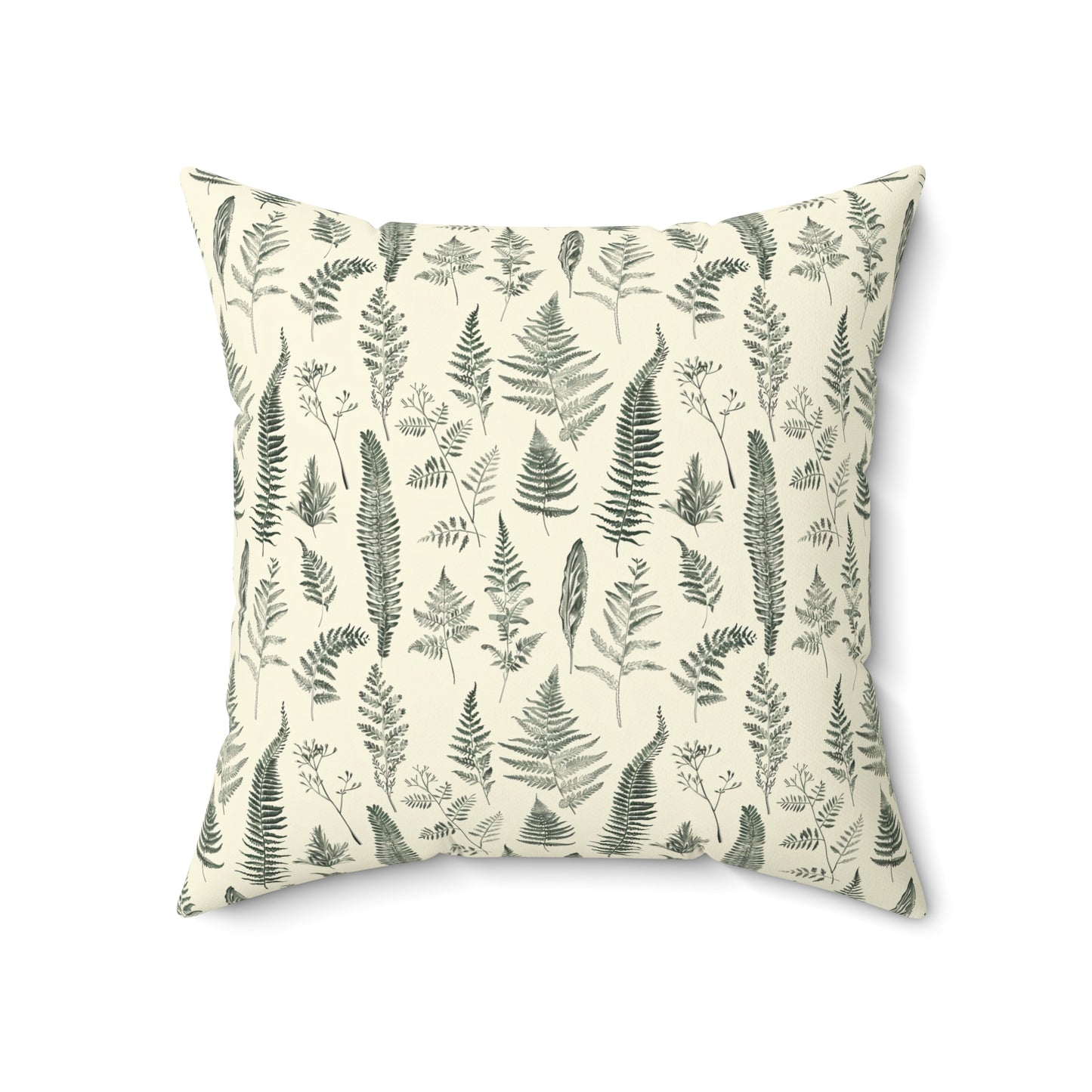 Fern Pattern Pillow | Botanical Leaf Print Square Pillow