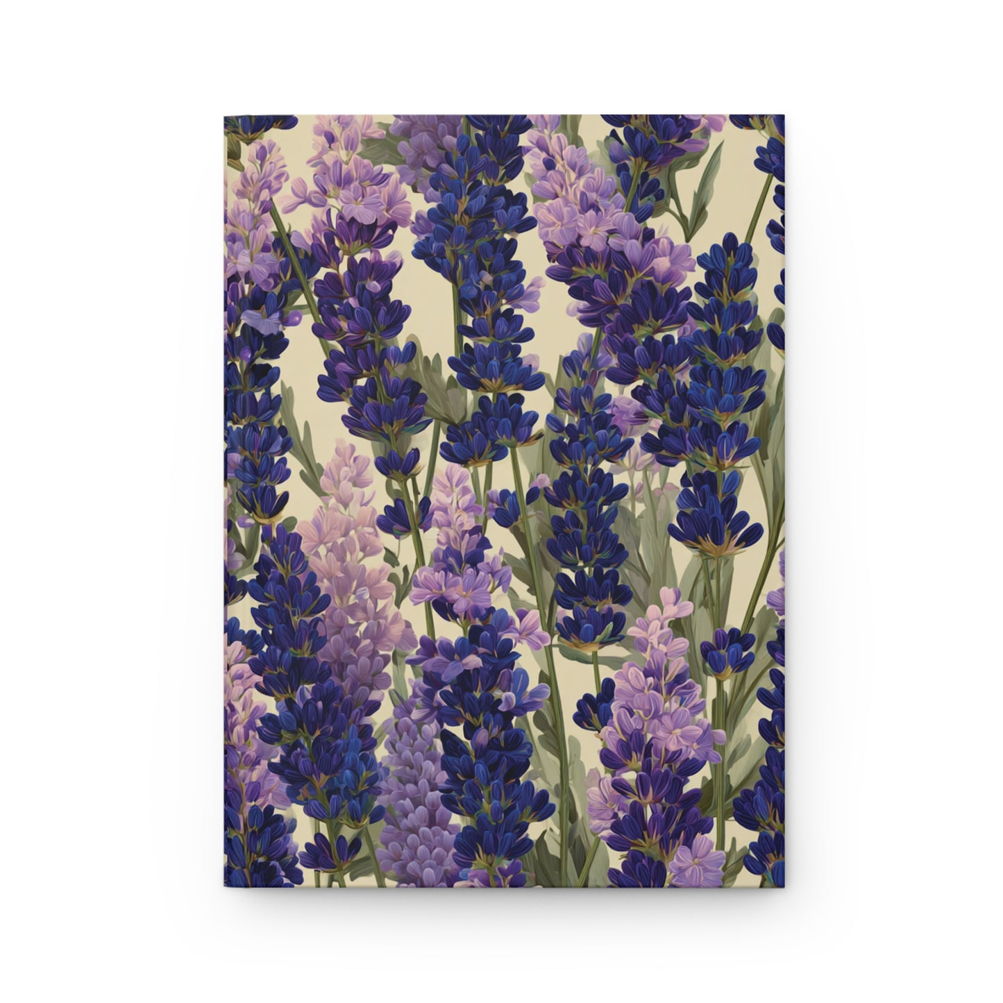 Lavender Floral Pattern Hardcover Journal | Matte Notebook, Botanical Notes