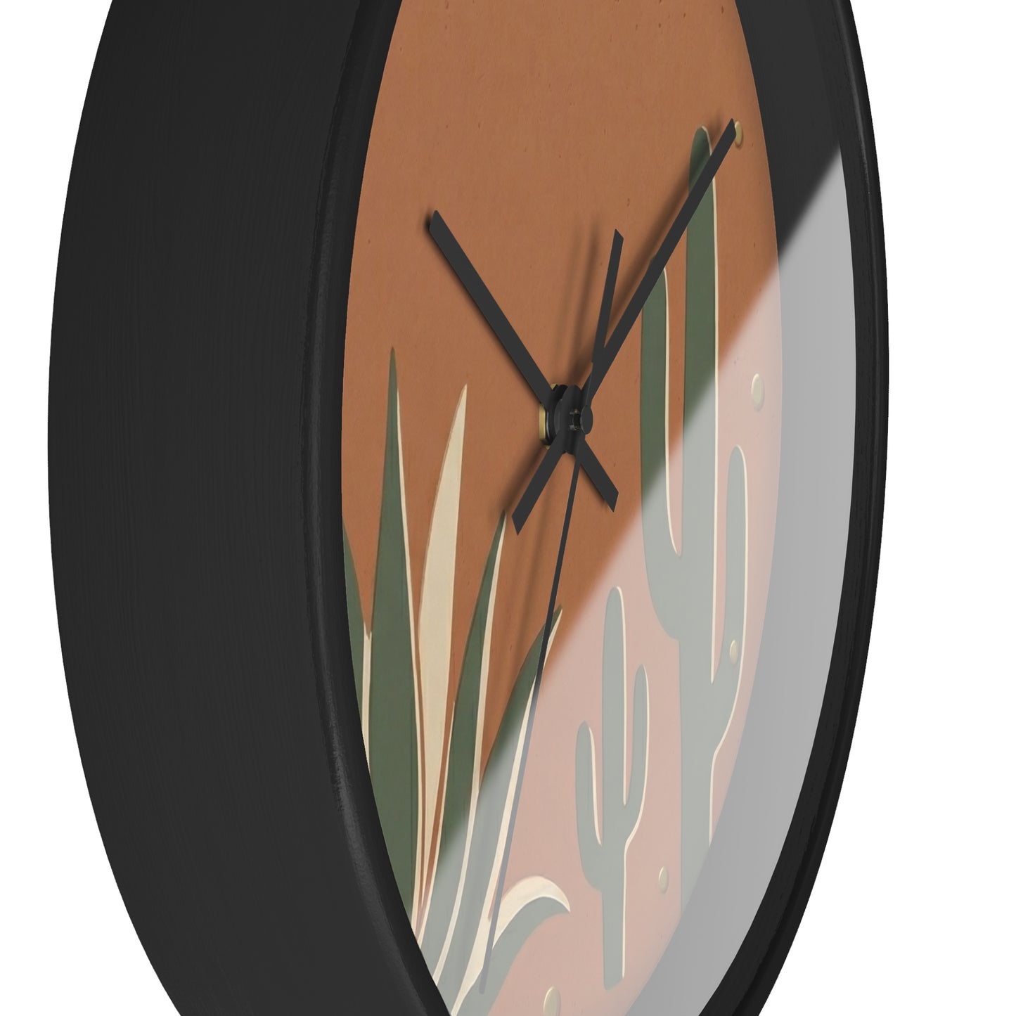 Desert Cactus Illustration Wall Clock | Terracotta Succulent Decor