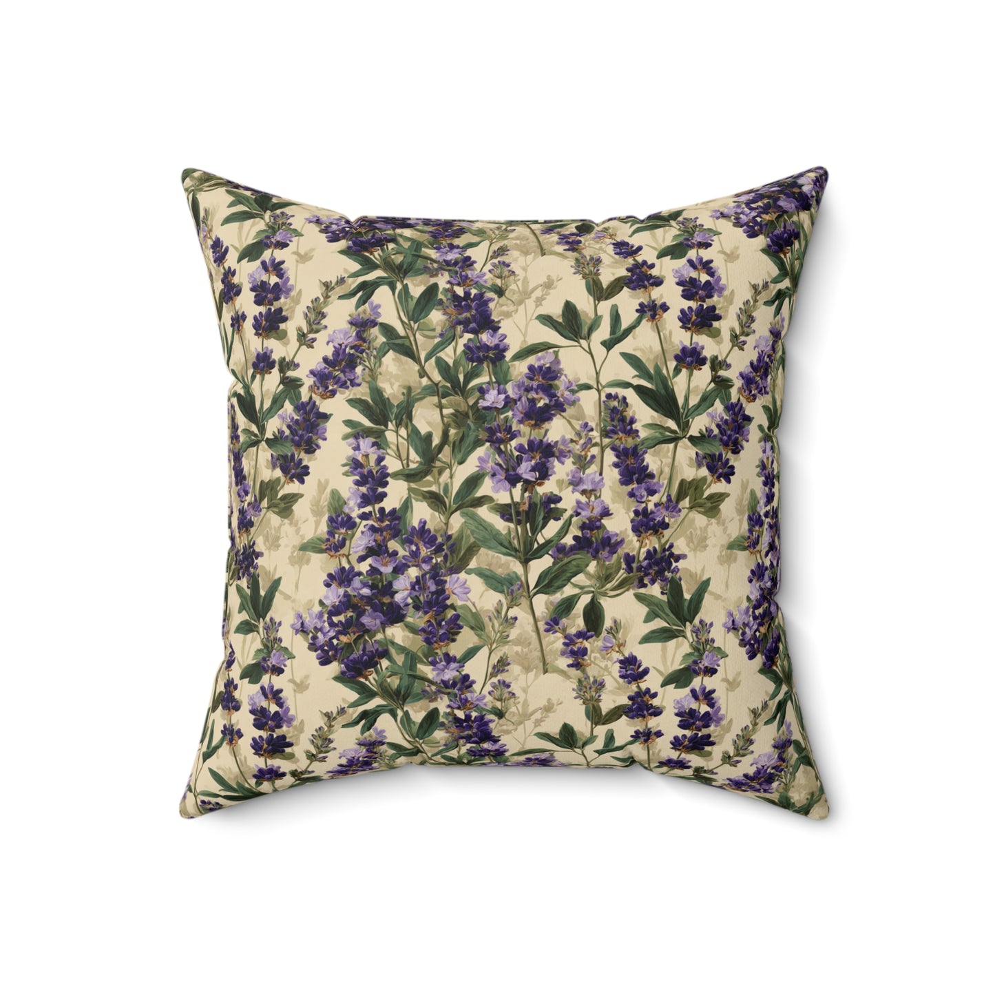 Lavender Sprigs Pillow | Botanical Floral Throw Pillow, Purple Garden Design
