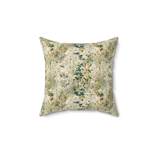 Wildflower Meadow Pillow | Botanical Floral Throw Pillow, Cottagecore Home Decor