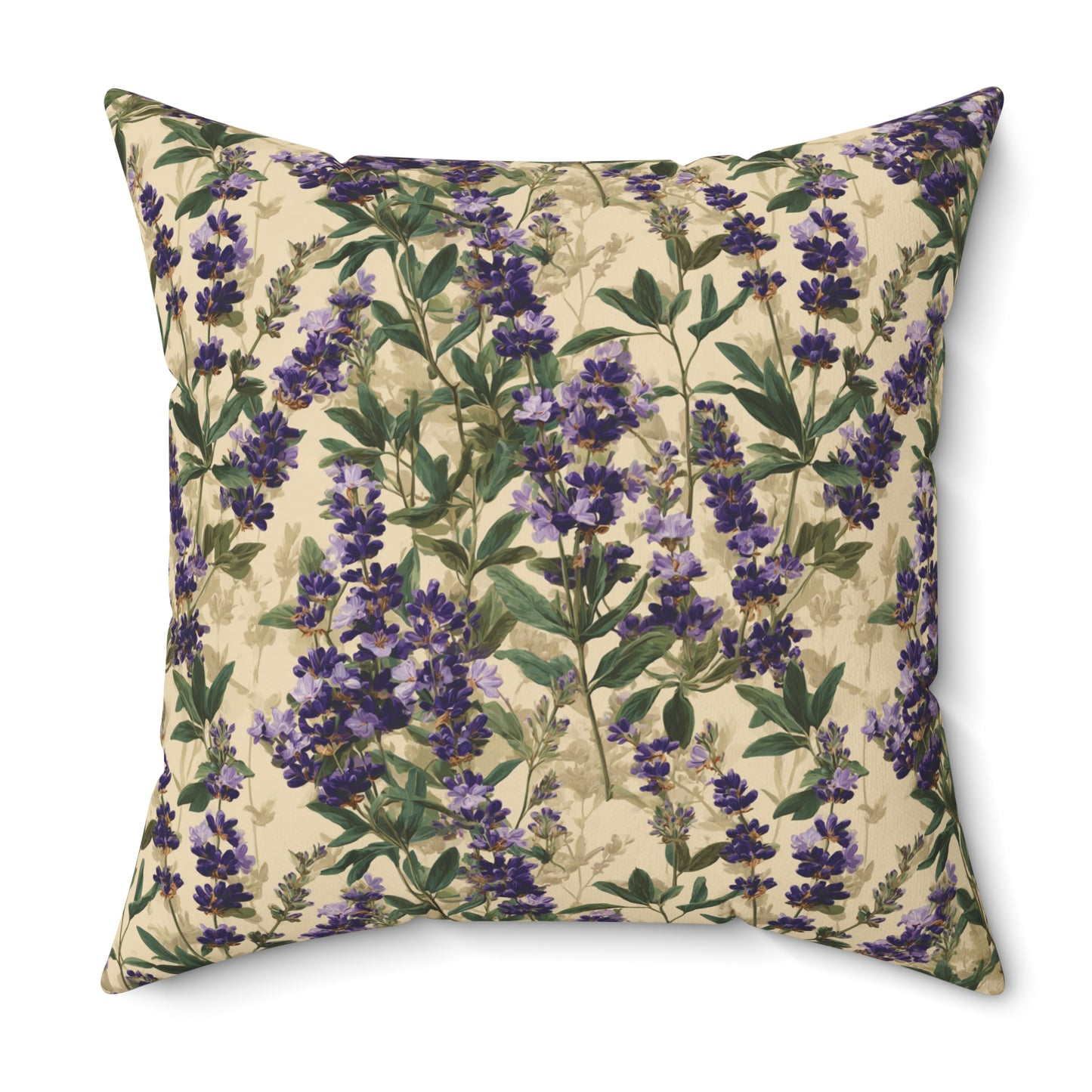 Lavender Sprigs Pillow | Botanical Floral Throw Pillow, Purple Garden Design