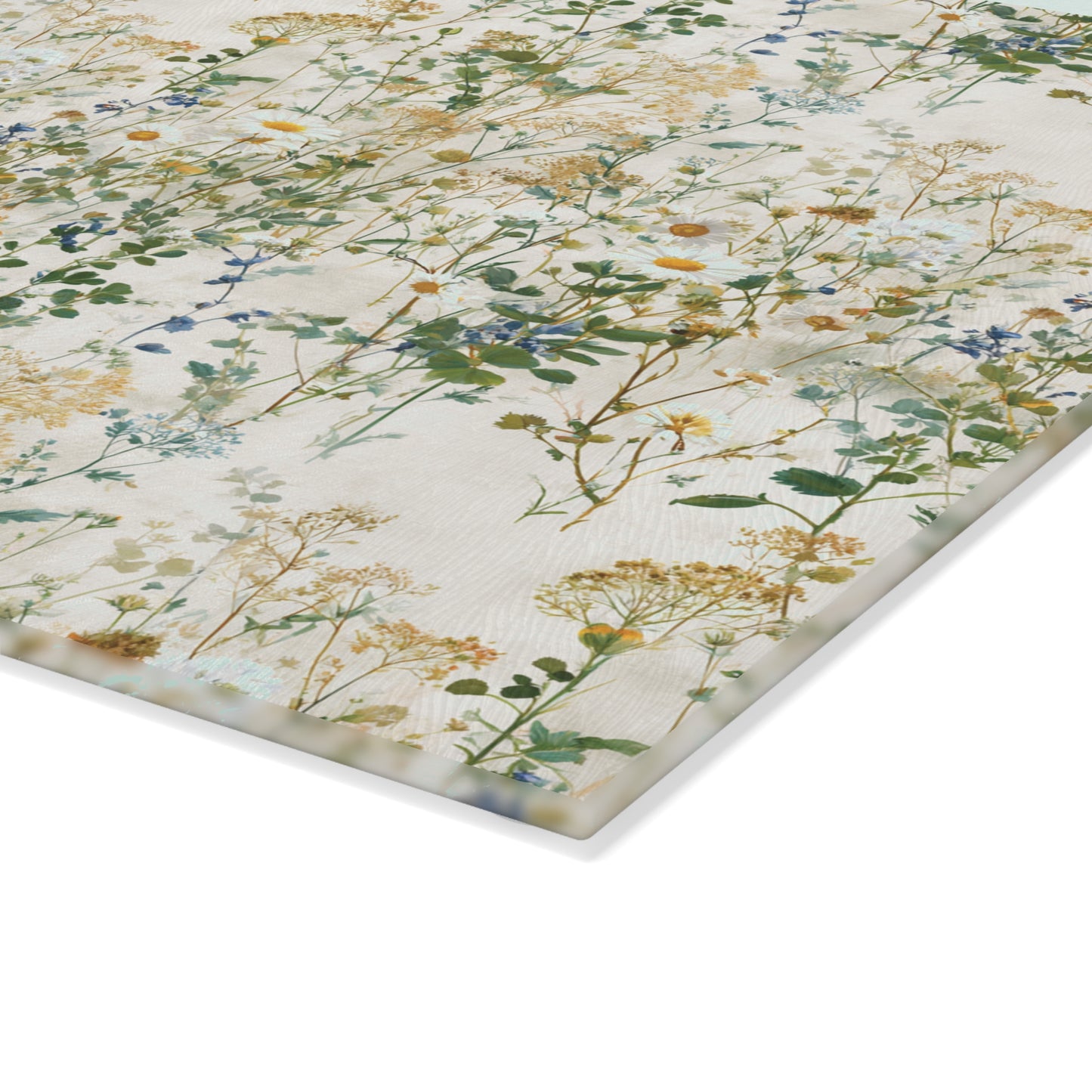 Wildflower Meadow Glass Cutting Board | Botanical Floral Kitchen Decor