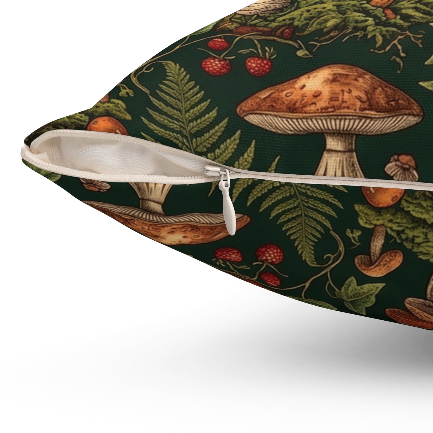 Autumn Mushrooms pillow | Forest fungi botanical throw pillow