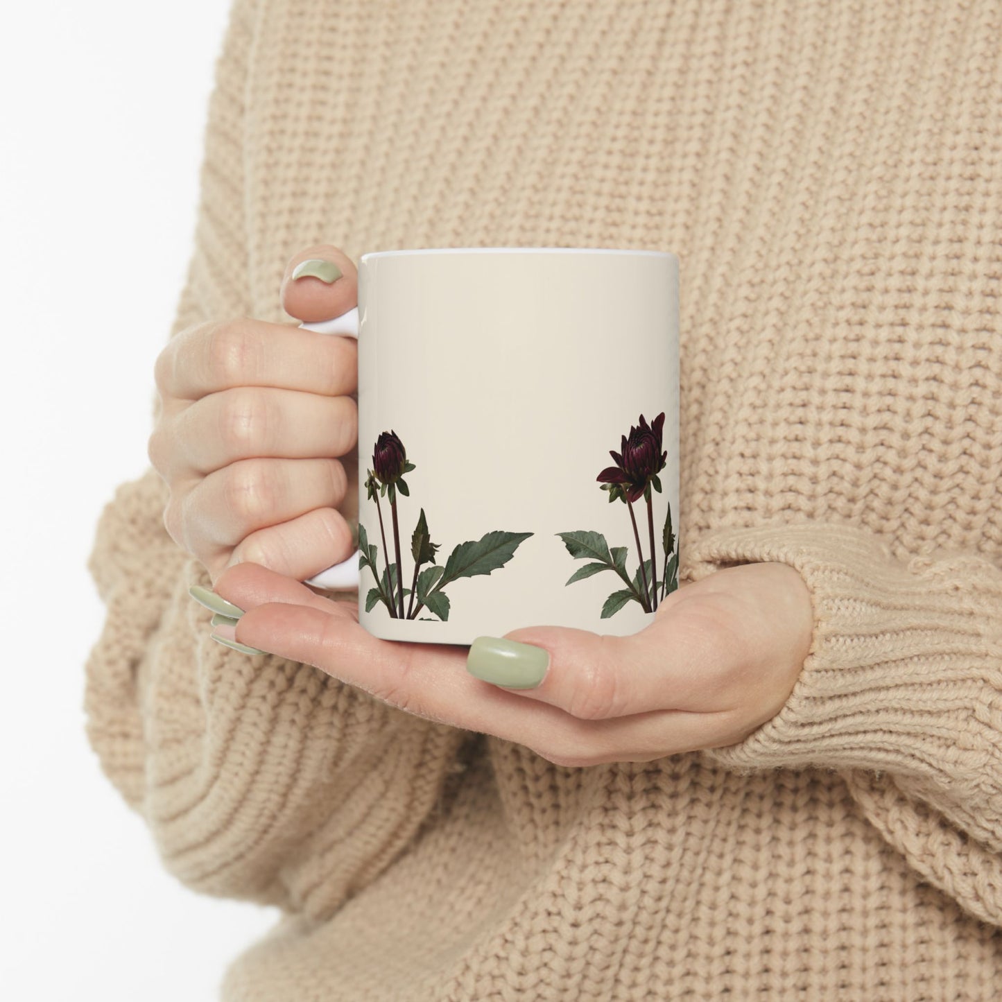 Dark Dahlia Karma Choc Floral Mug | Botanical Flower Ceramic Mug
